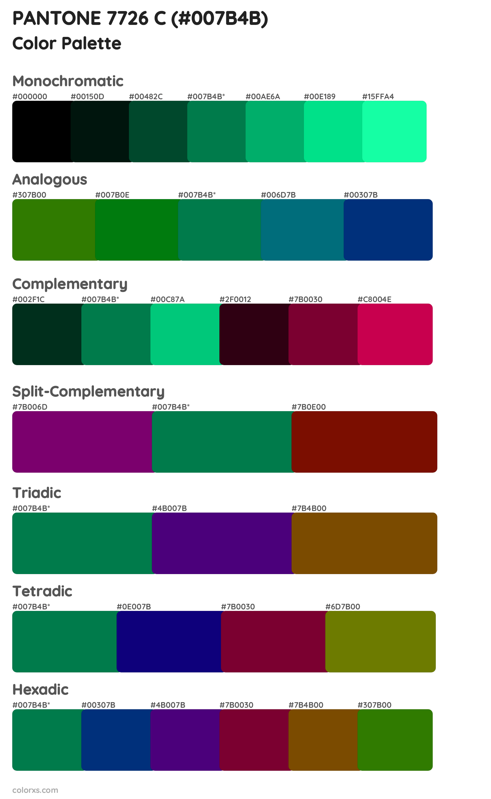 PANTONE 7726 C Color Scheme Palettes