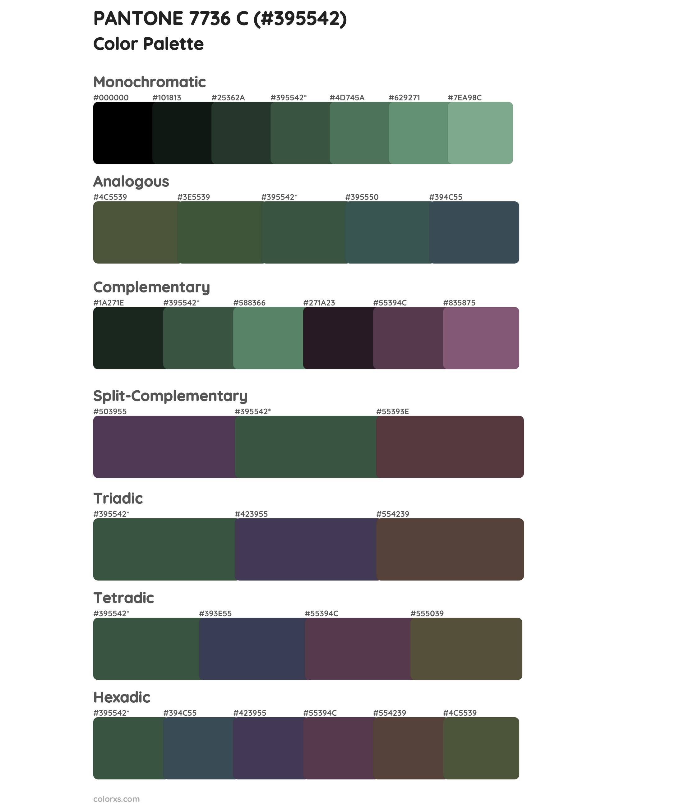 PANTONE 7736 C Color Scheme Palettes