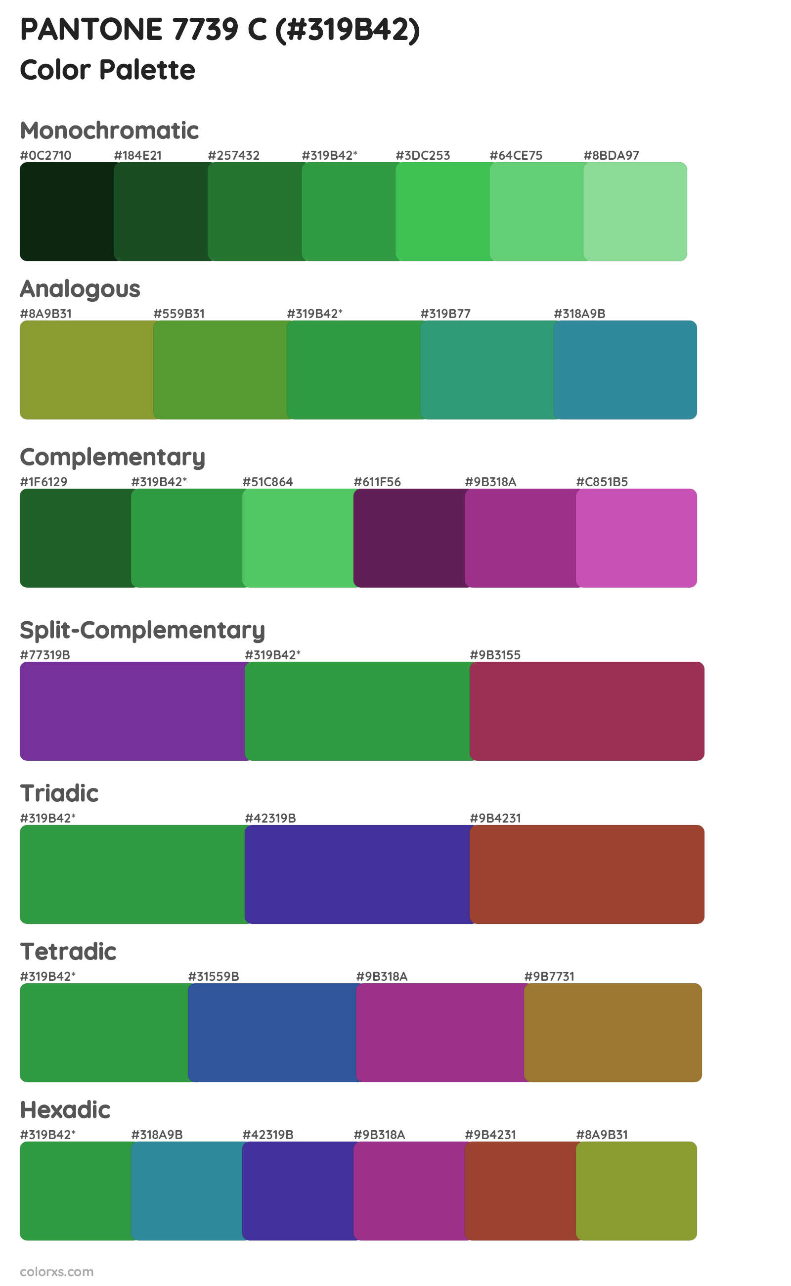 PANTONE 7739 C Color Scheme Palettes