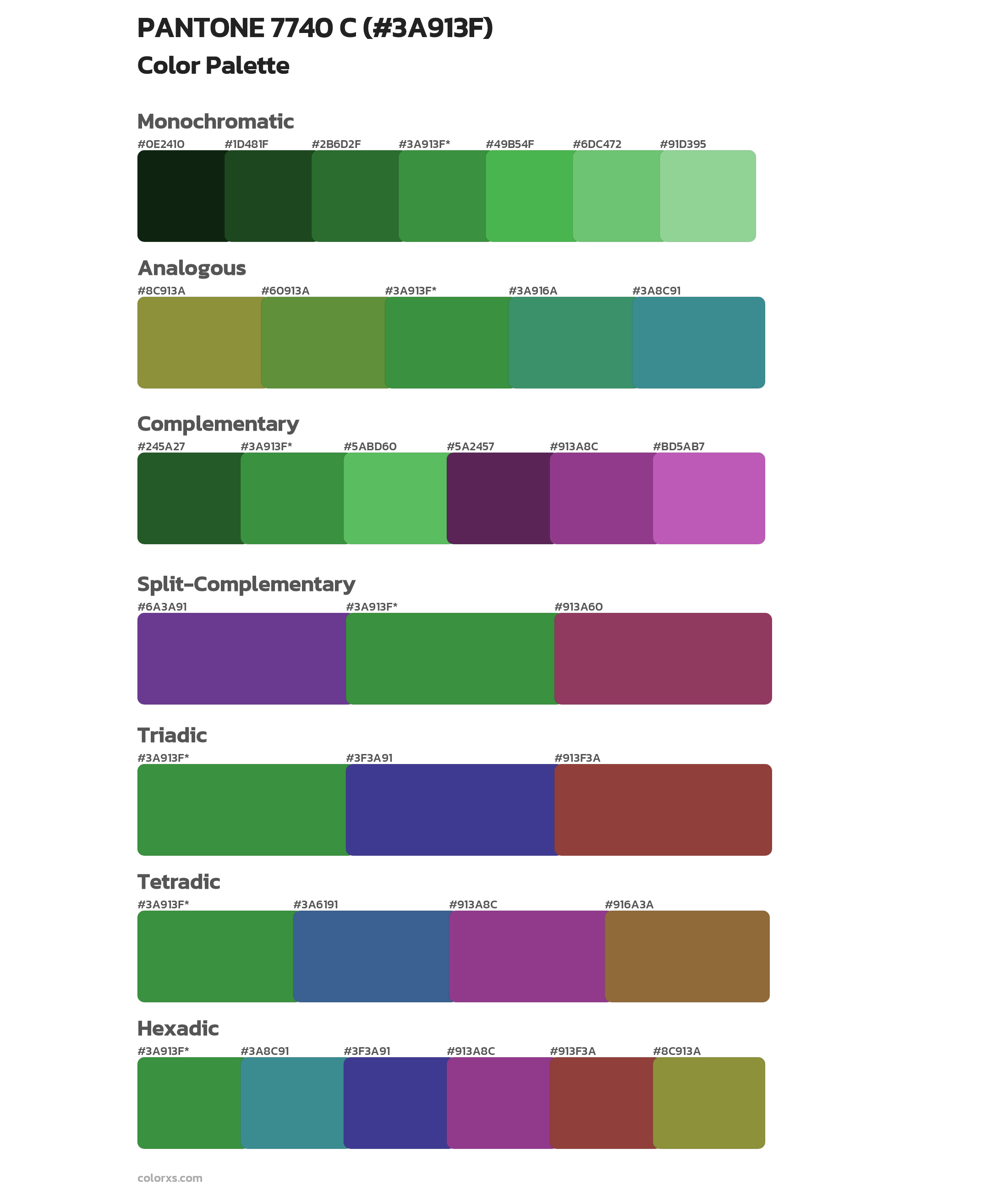 PANTONE 7740 C Color Scheme Palettes
