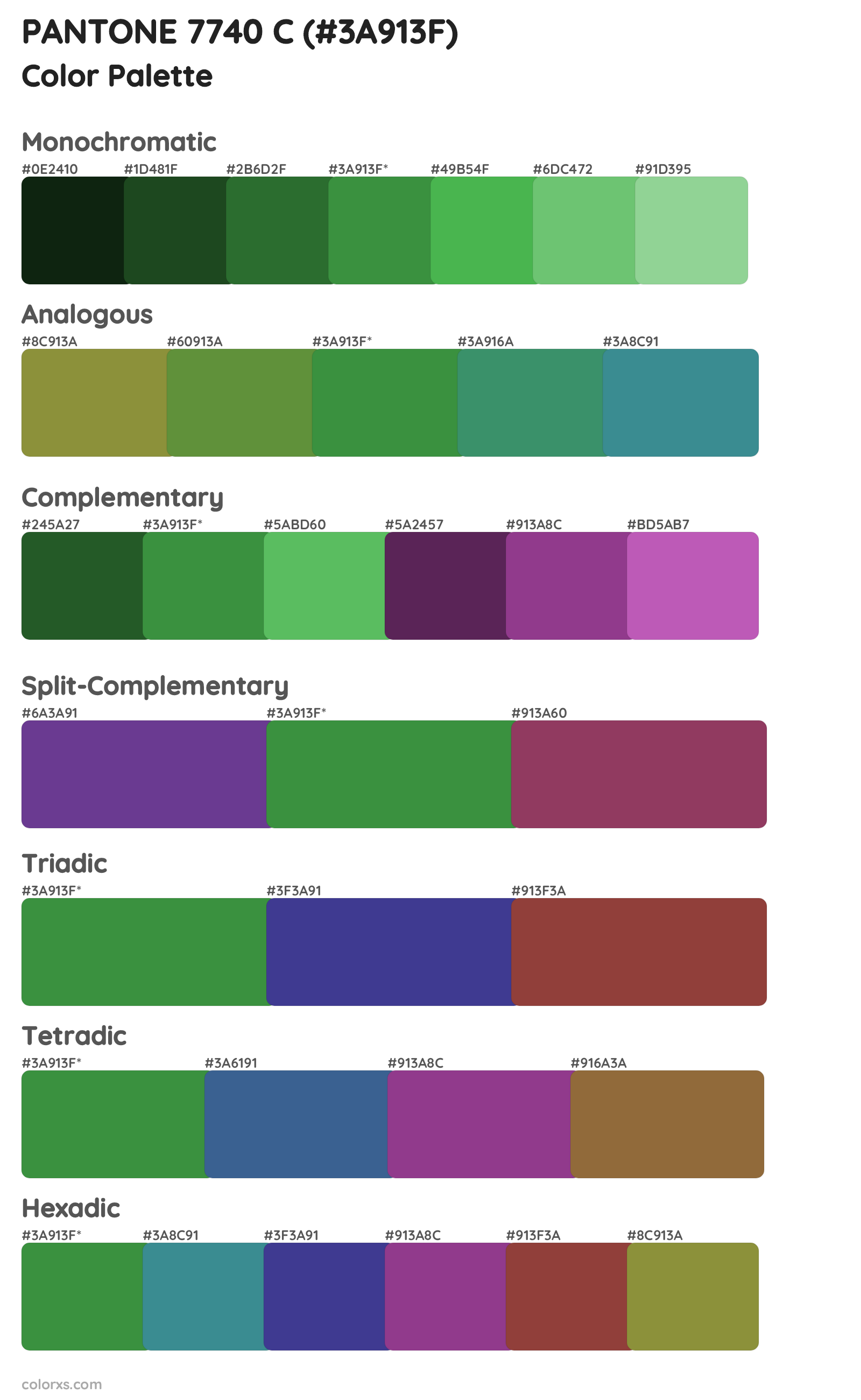 PANTONE 7740 C Color Scheme Palettes