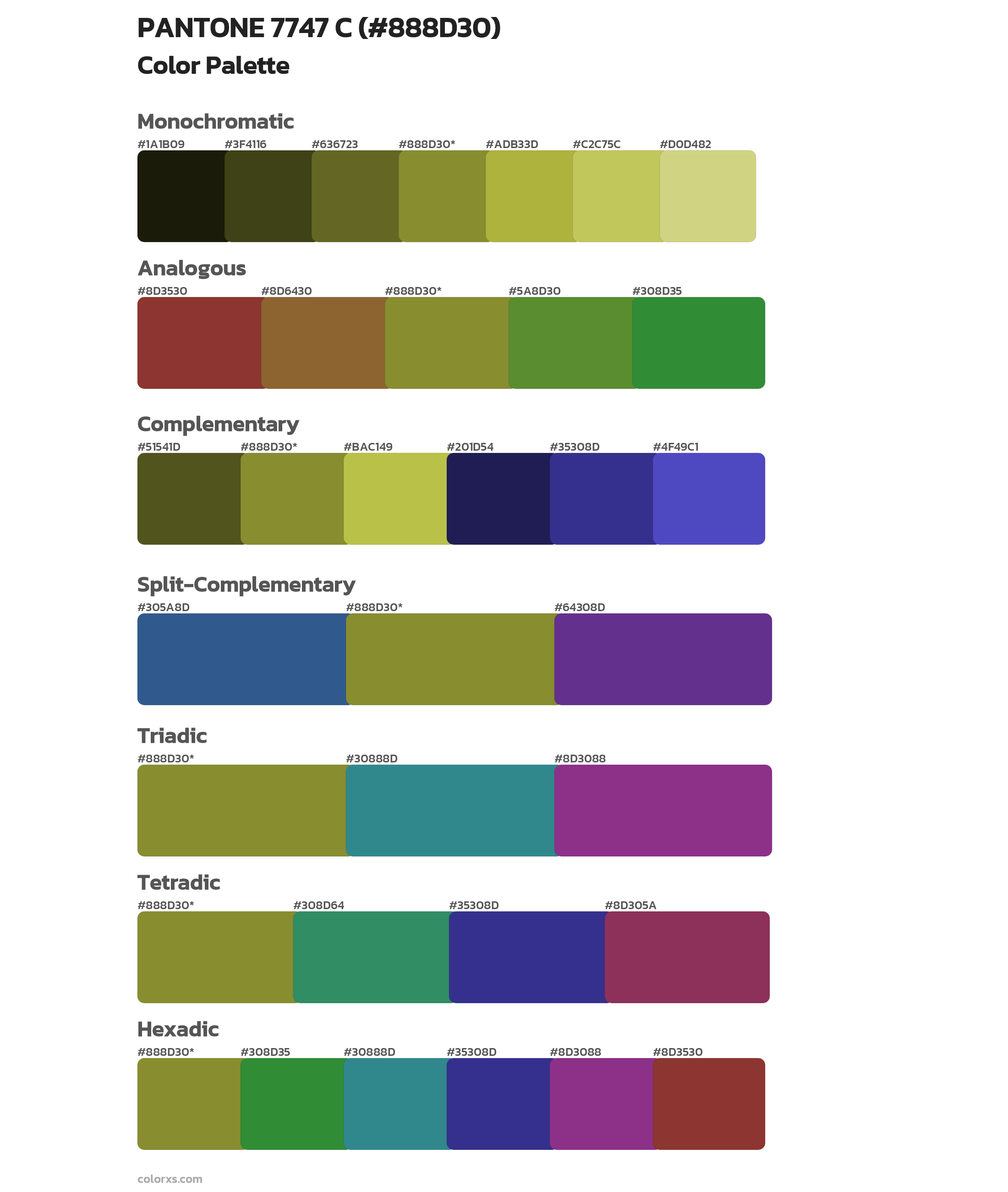 PANTONE 7747 C Color Scheme Palettes