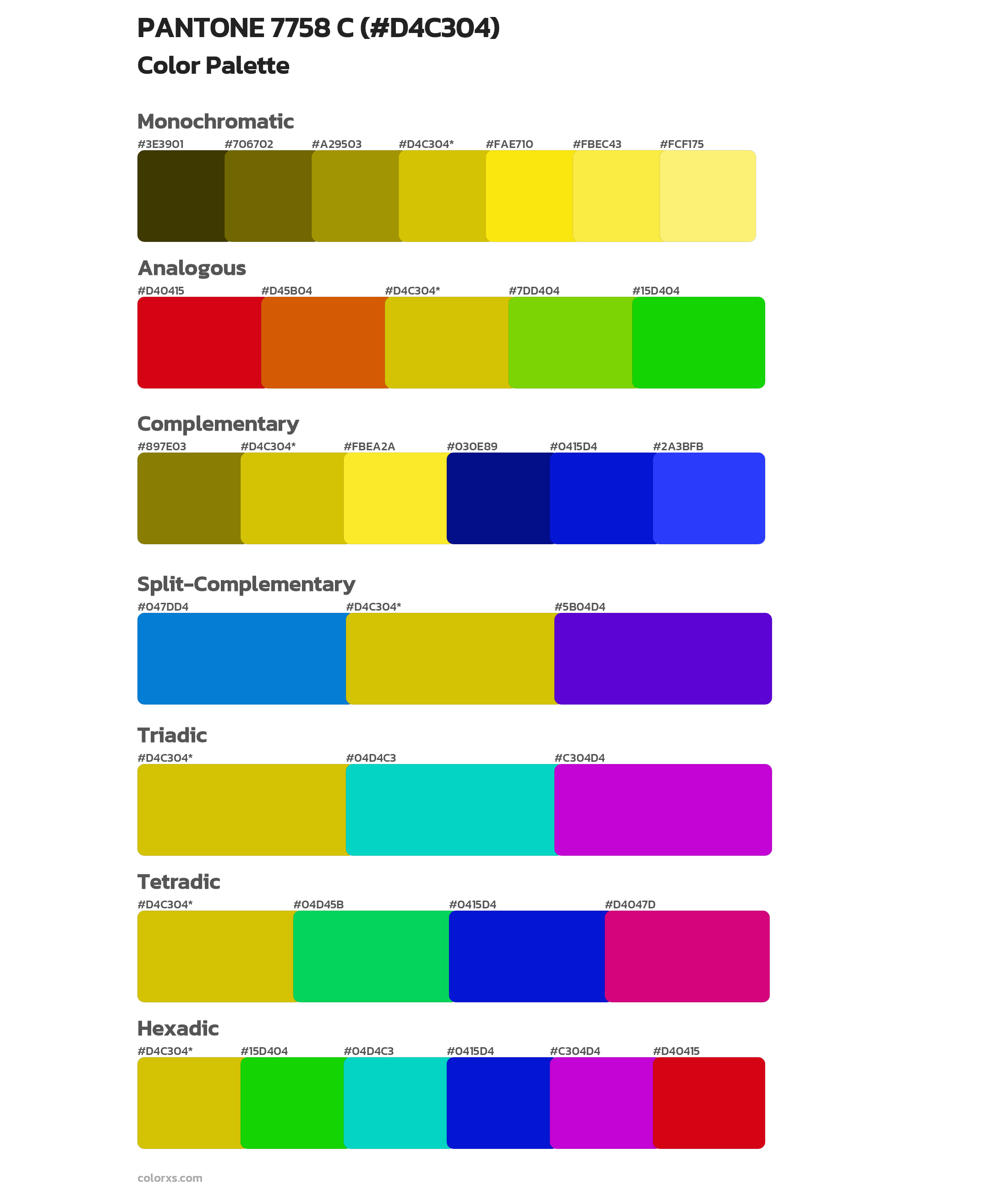 PANTONE 7758 C Color Scheme Palettes
