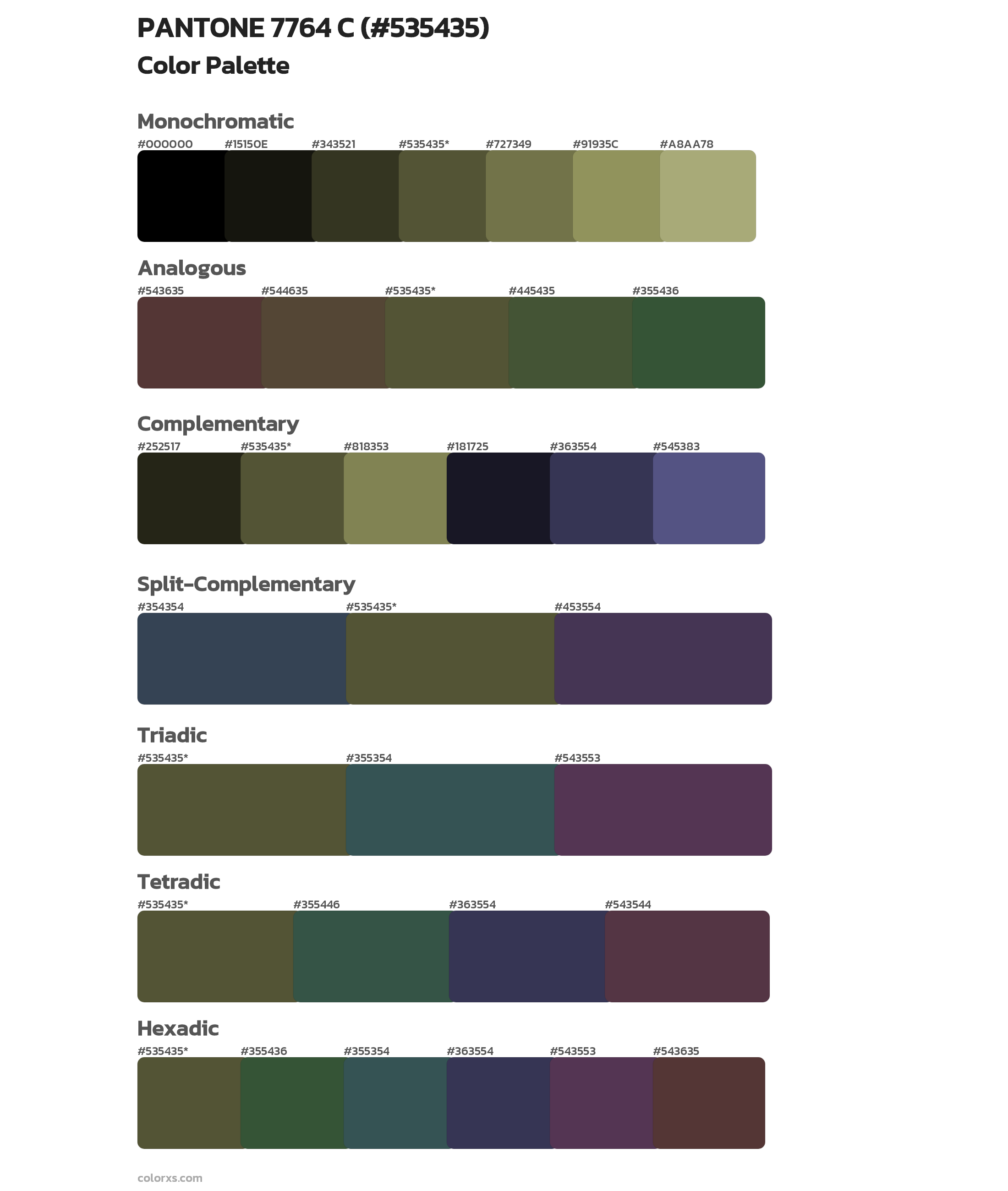 PANTONE 7764 C Color Scheme Palettes