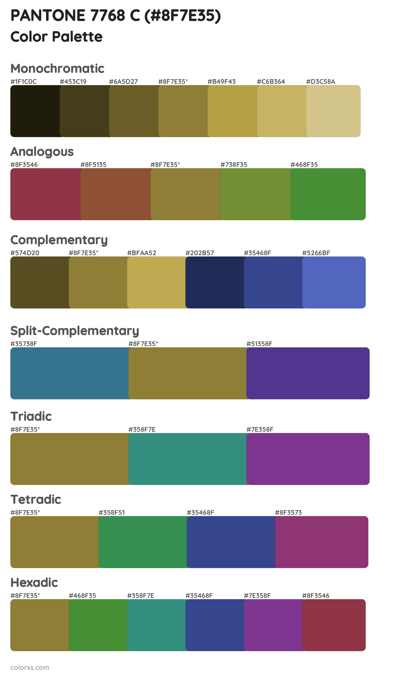 PANTONE 7768 C Color Scheme Palettes