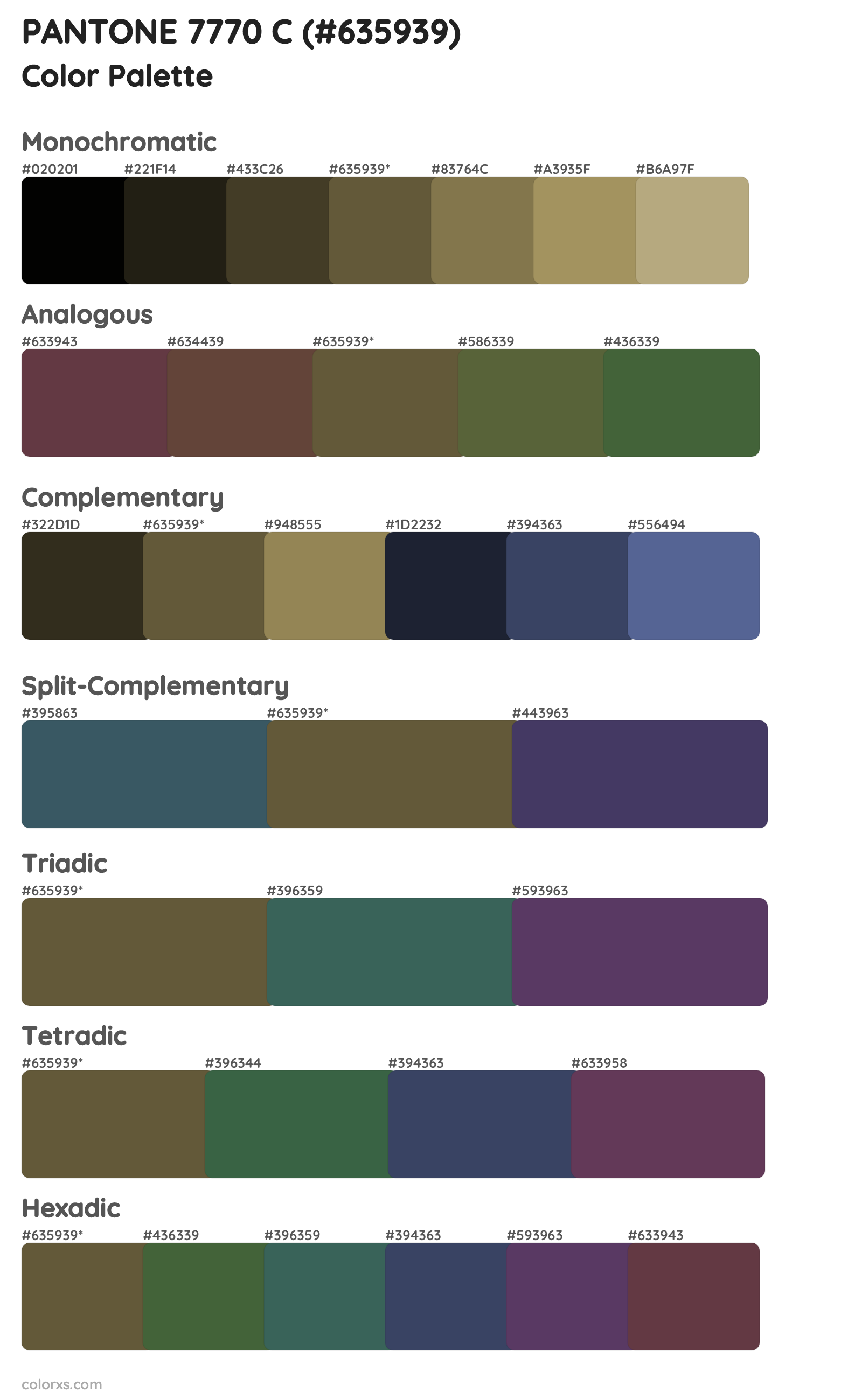 PANTONE 7770 C Color Scheme Palettes