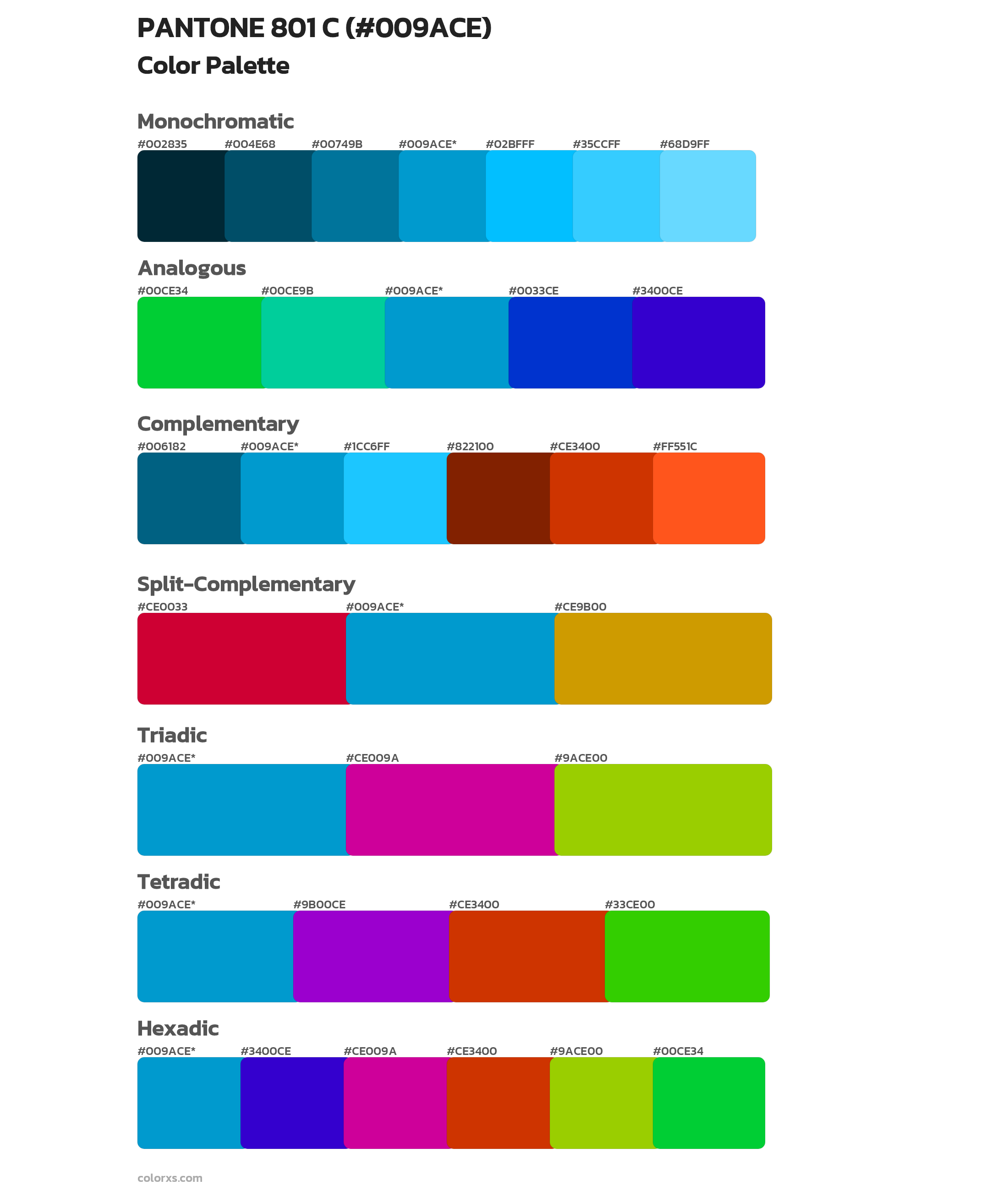 PANTONE 801 C Color Scheme Palettes