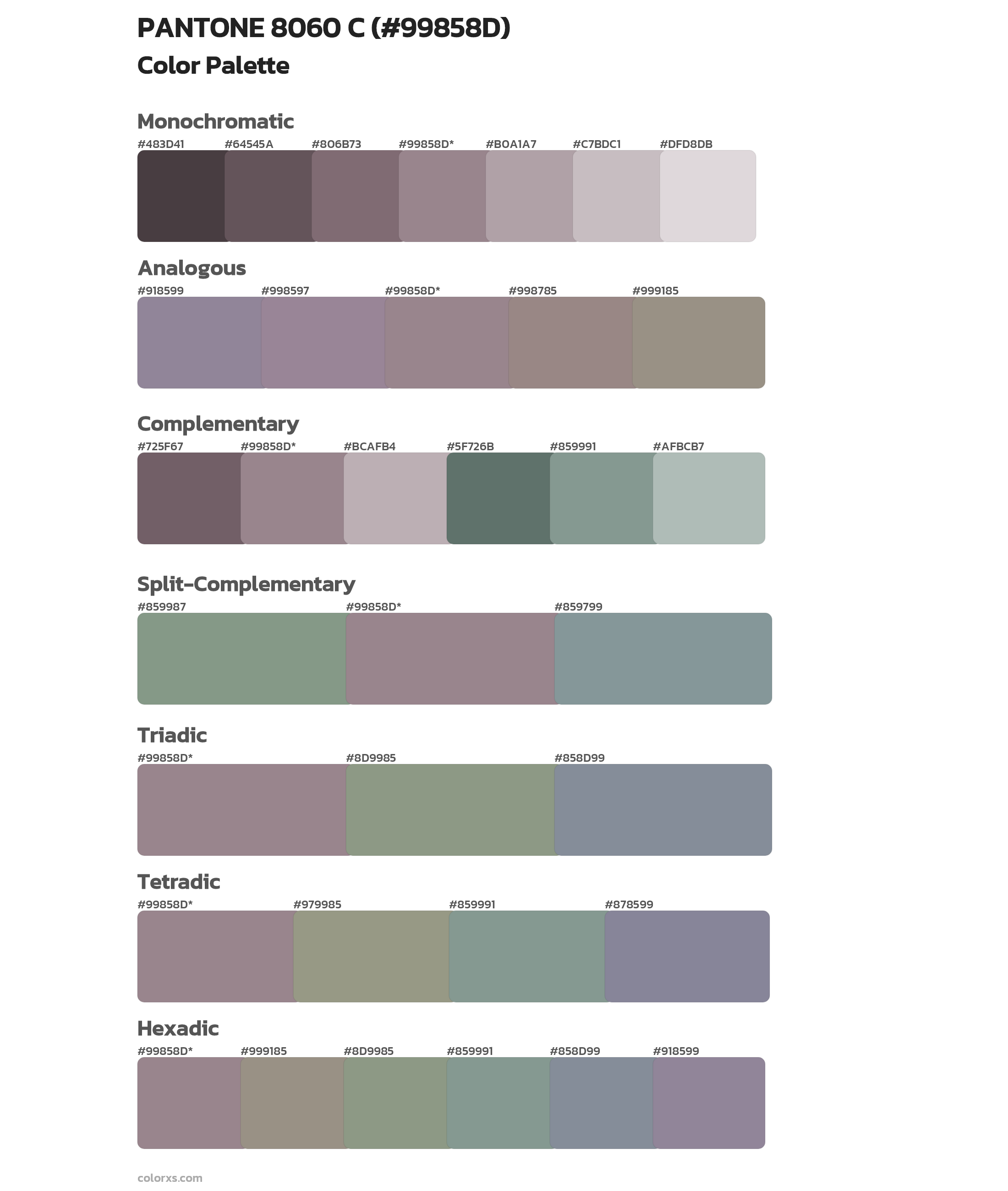 PANTONE 8060 C Color Scheme Palettes