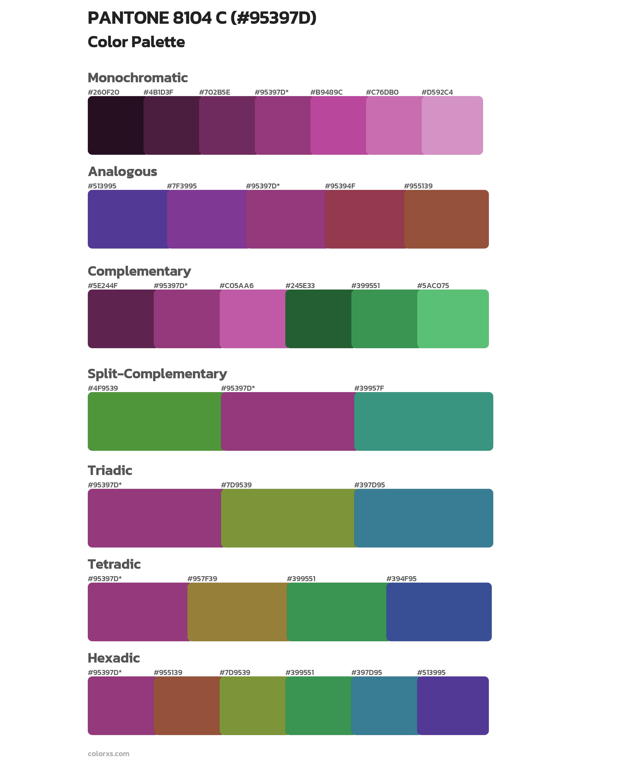 PANTONE 8104 C Color Scheme Palettes