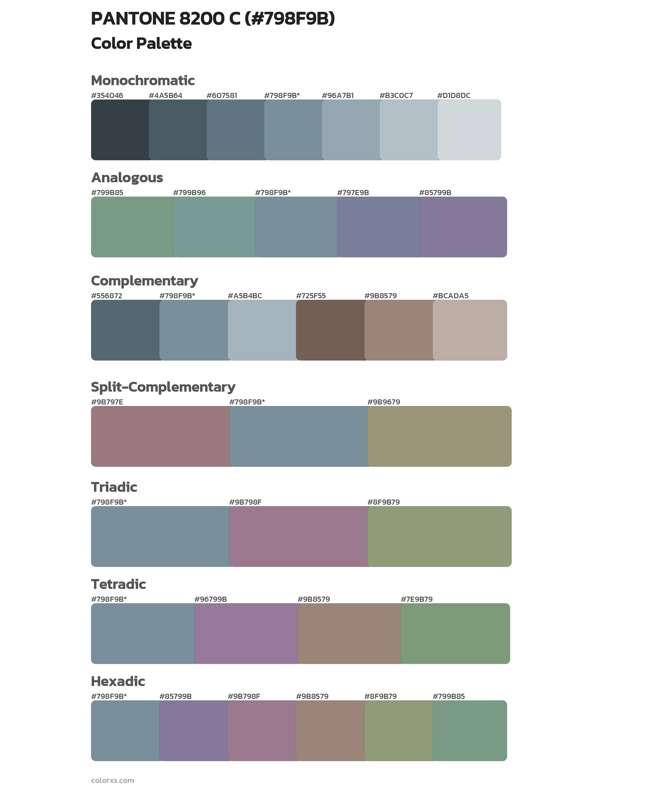 PANTONE 8200 C Color Scheme Palettes