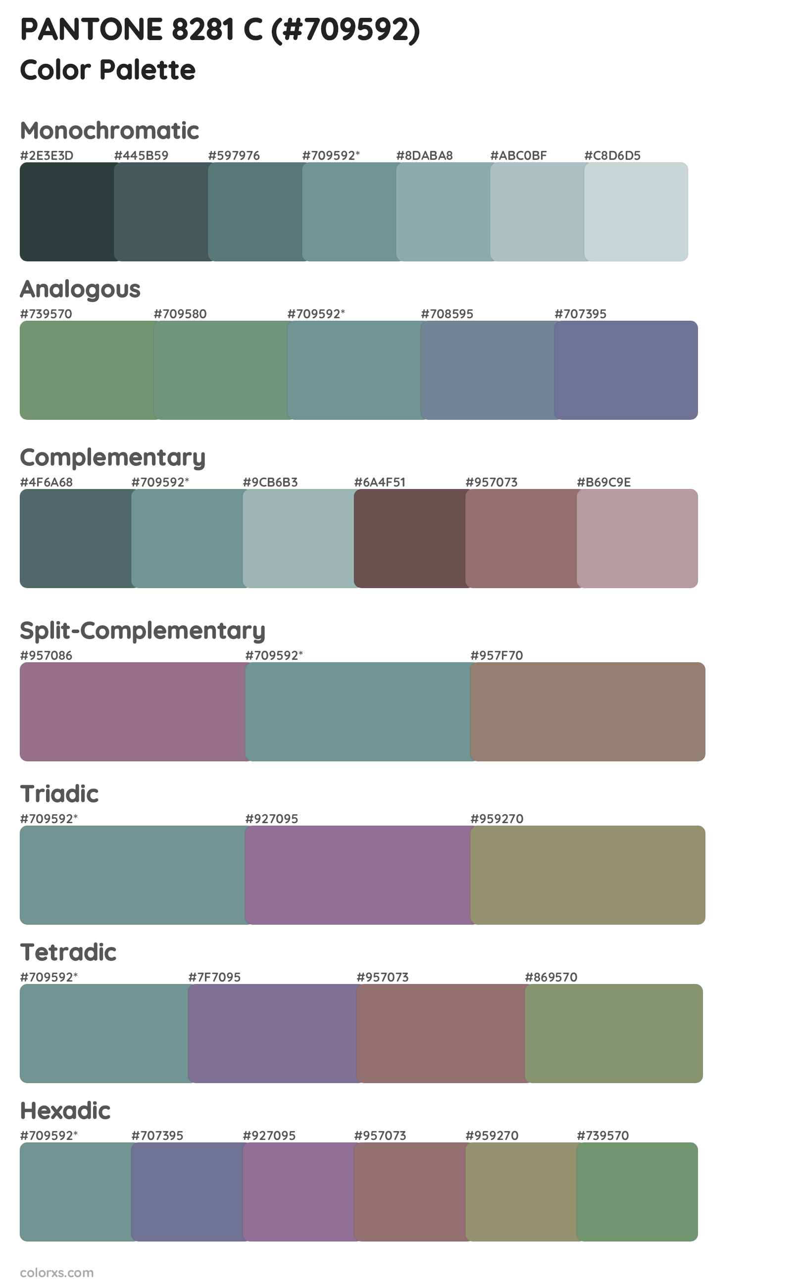 PANTONE 8281 C Color Scheme Palettes
