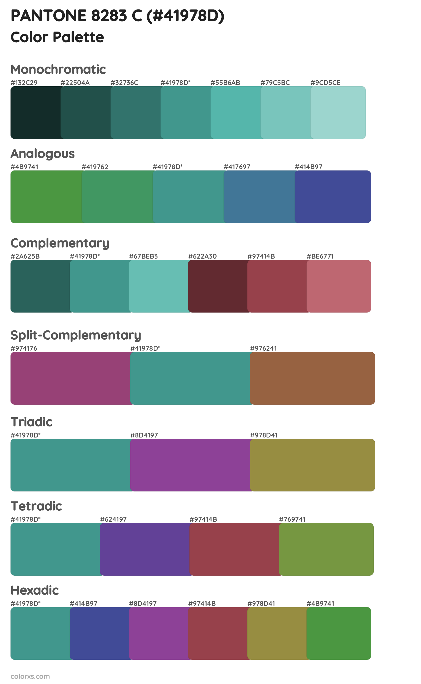 PANTONE 8283 C Color Scheme Palettes
