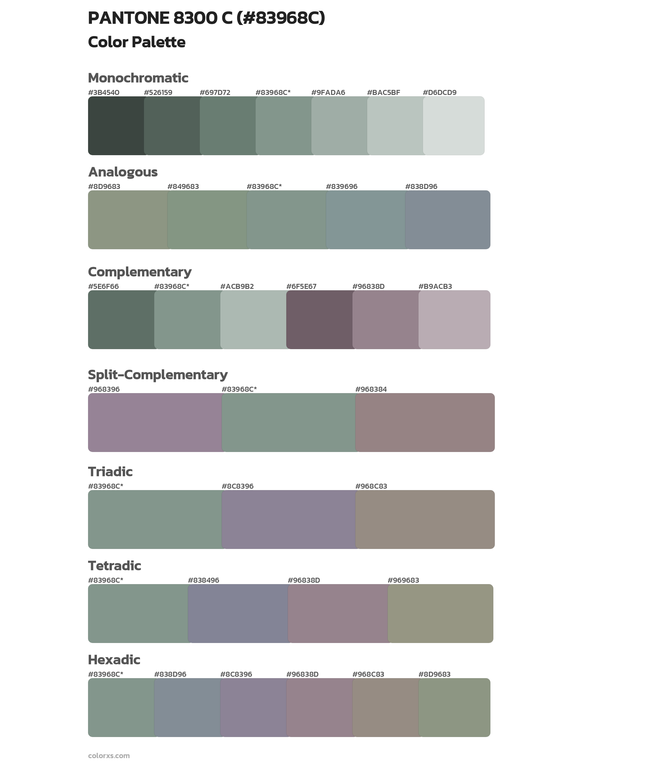 PANTONE 8300 C Color Scheme Palettes