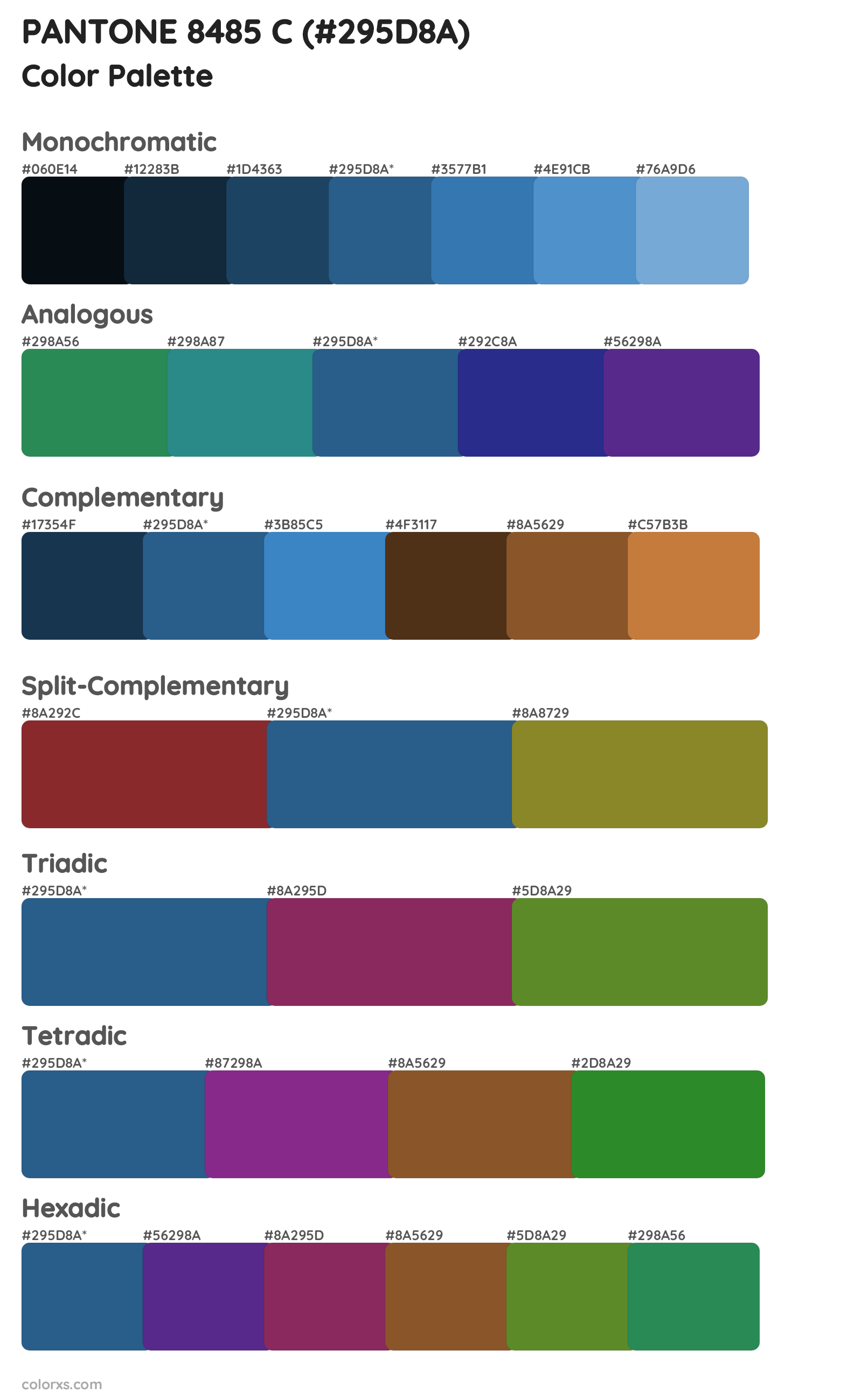PANTONE 8485 C Color Scheme Palettes