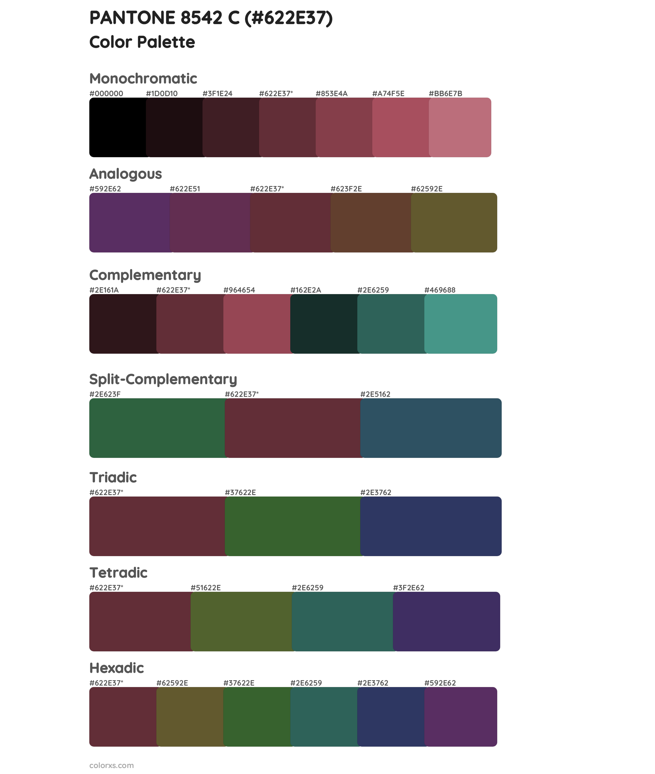 PANTONE 8542 C Color Scheme Palettes