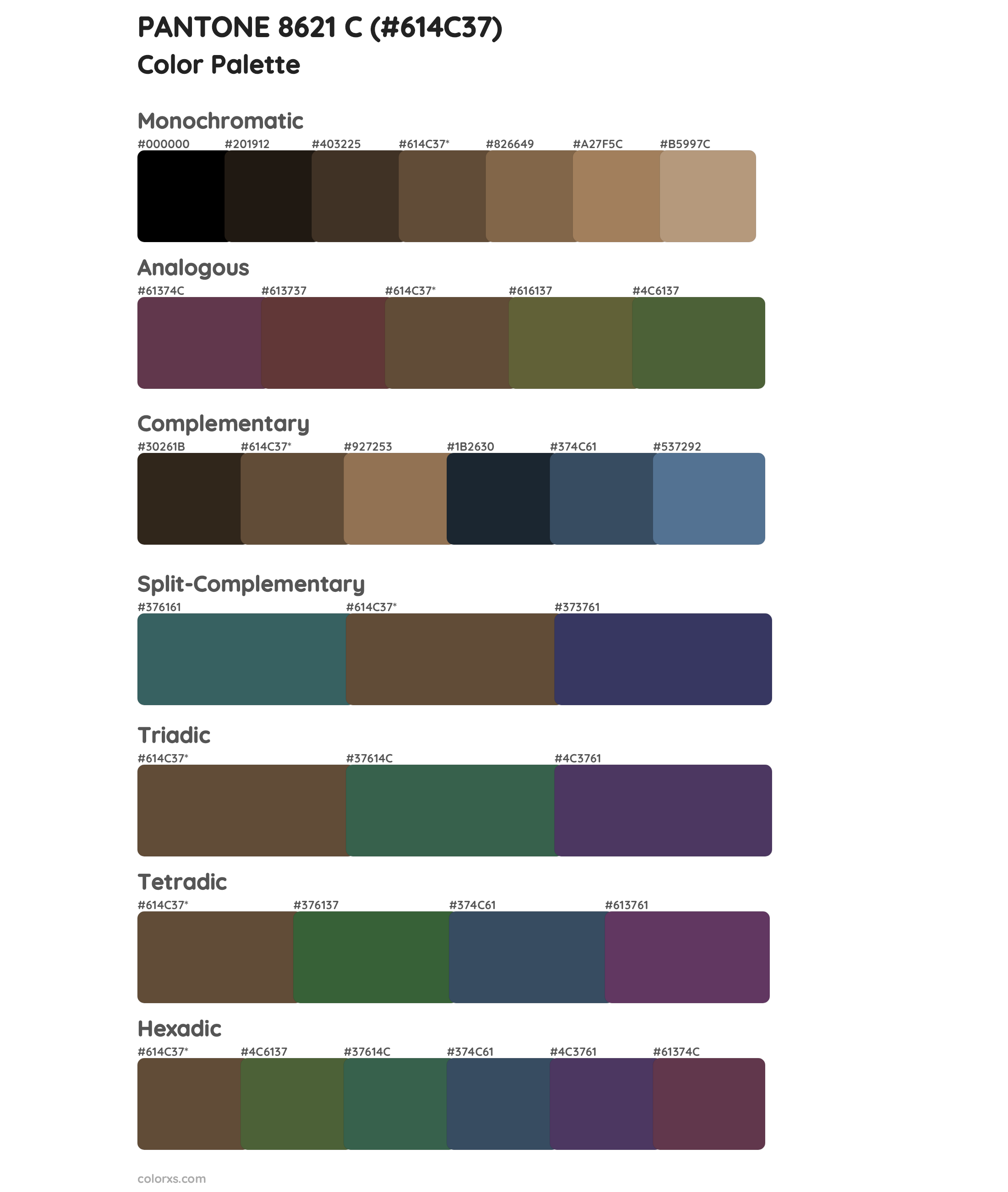 PANTONE 8621 C Color Scheme Palettes