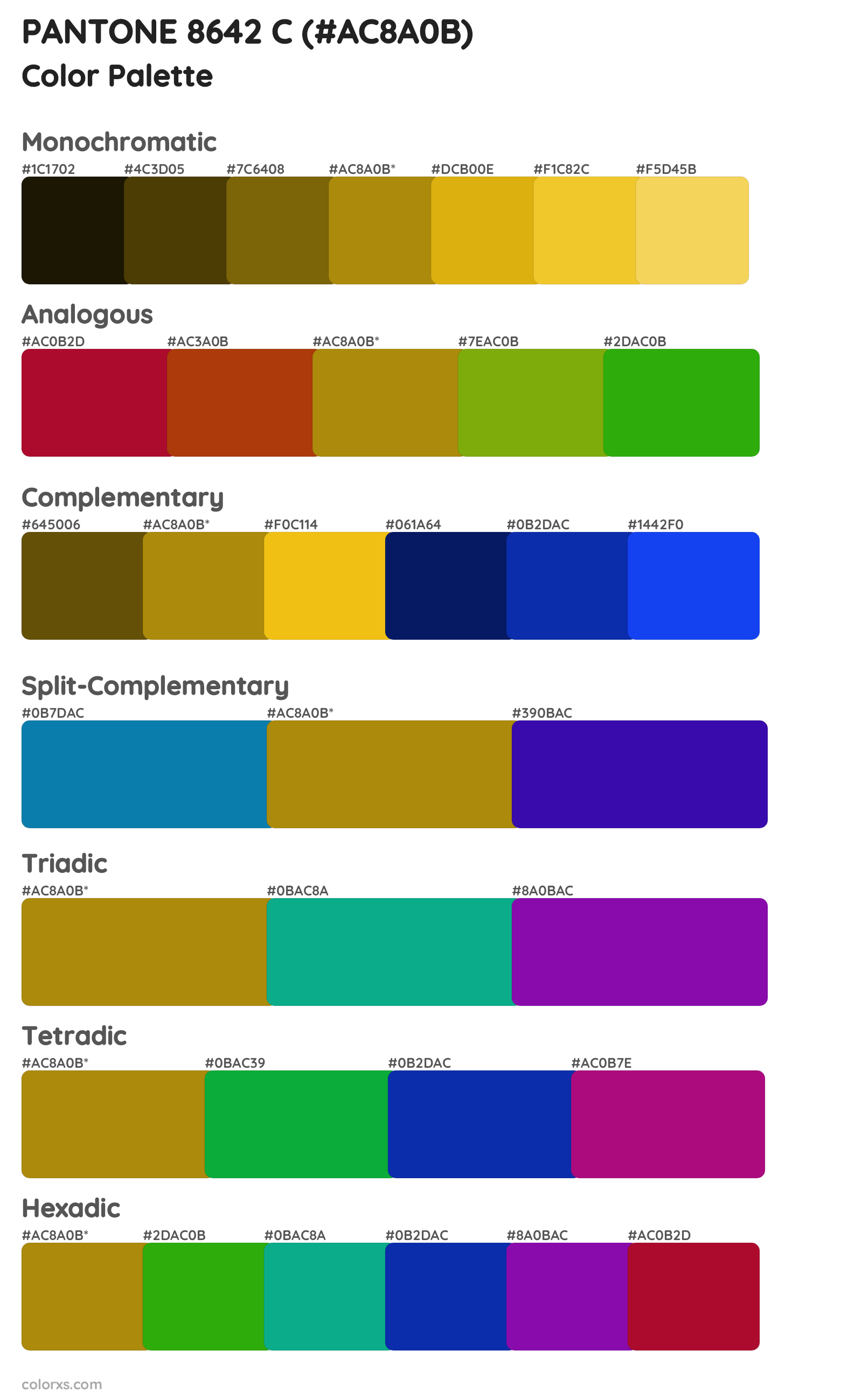 PANTONE 8642 C Color Scheme Palettes