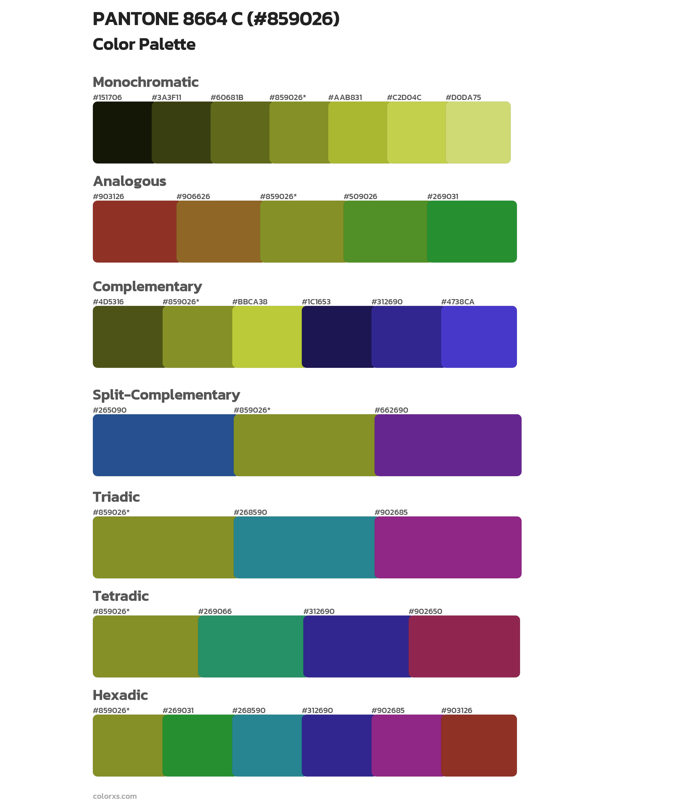 PANTONE 8664 C Color Scheme Palettes