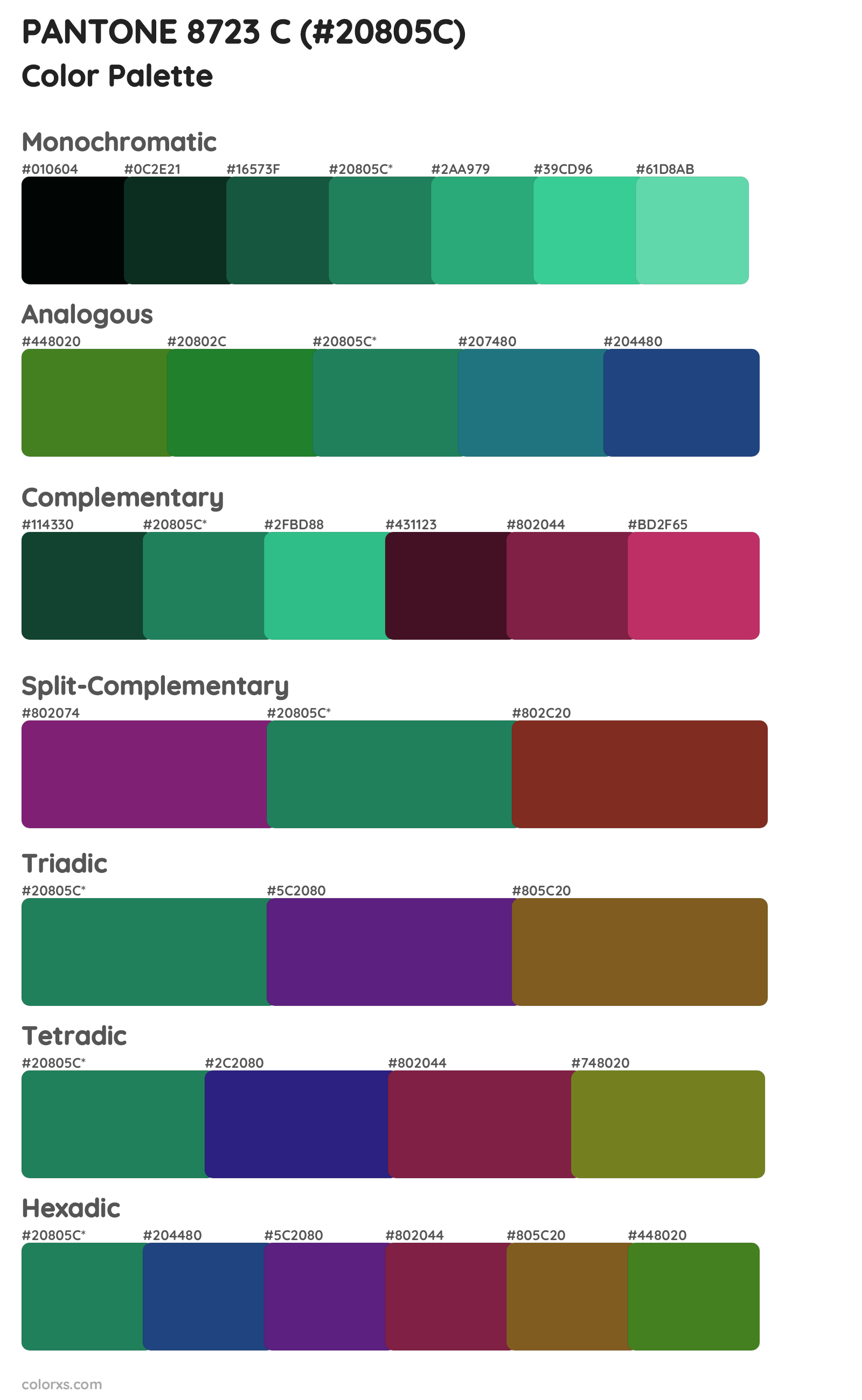 PANTONE 8723 C Color Scheme Palettes