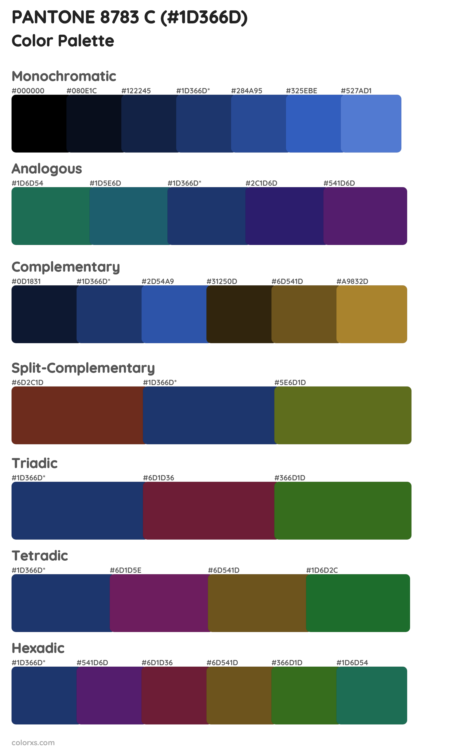 PANTONE 8783 C Color Scheme Palettes