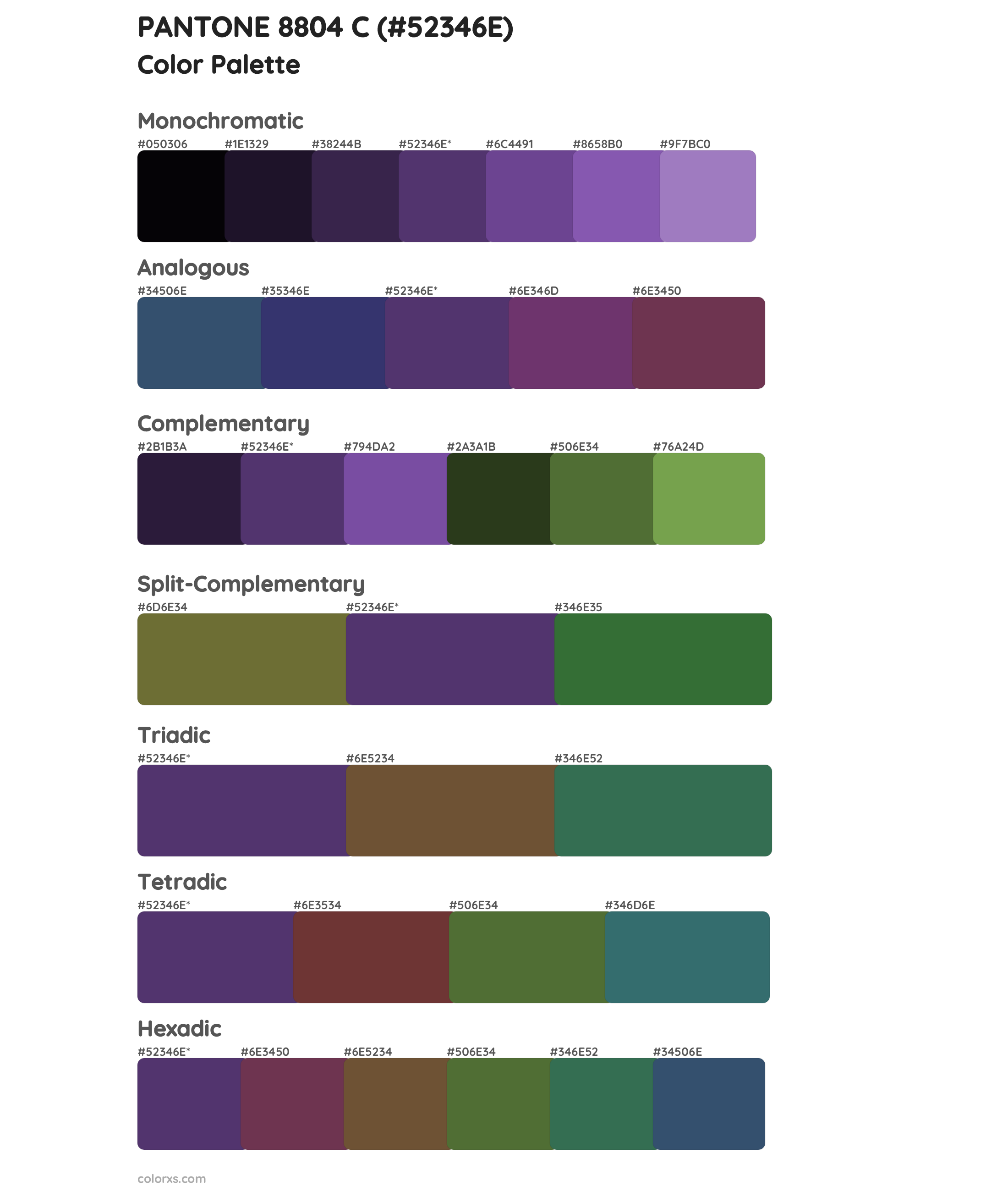 PANTONE 8804 C Color Scheme Palettes