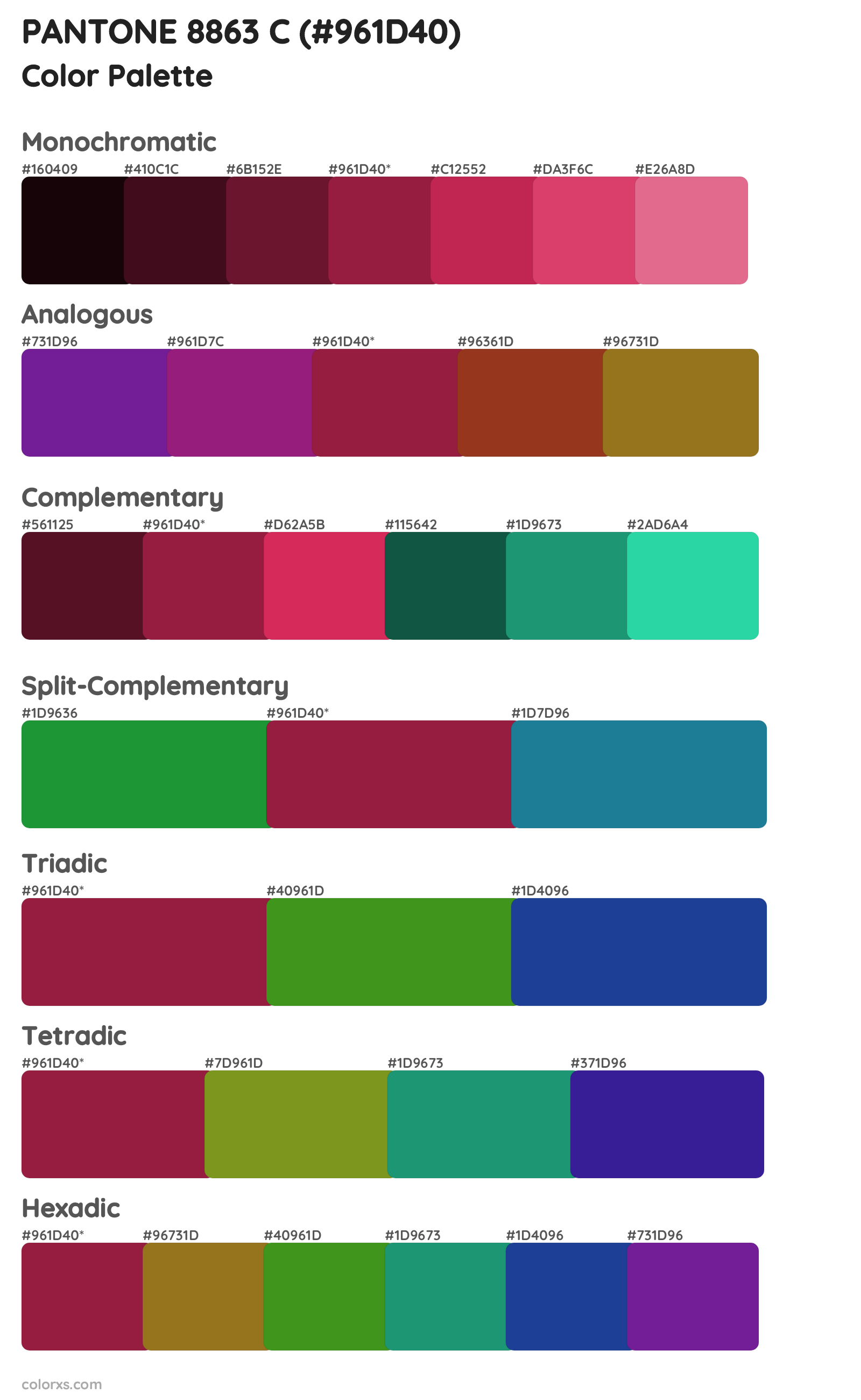PANTONE 8863 C Color Scheme Palettes