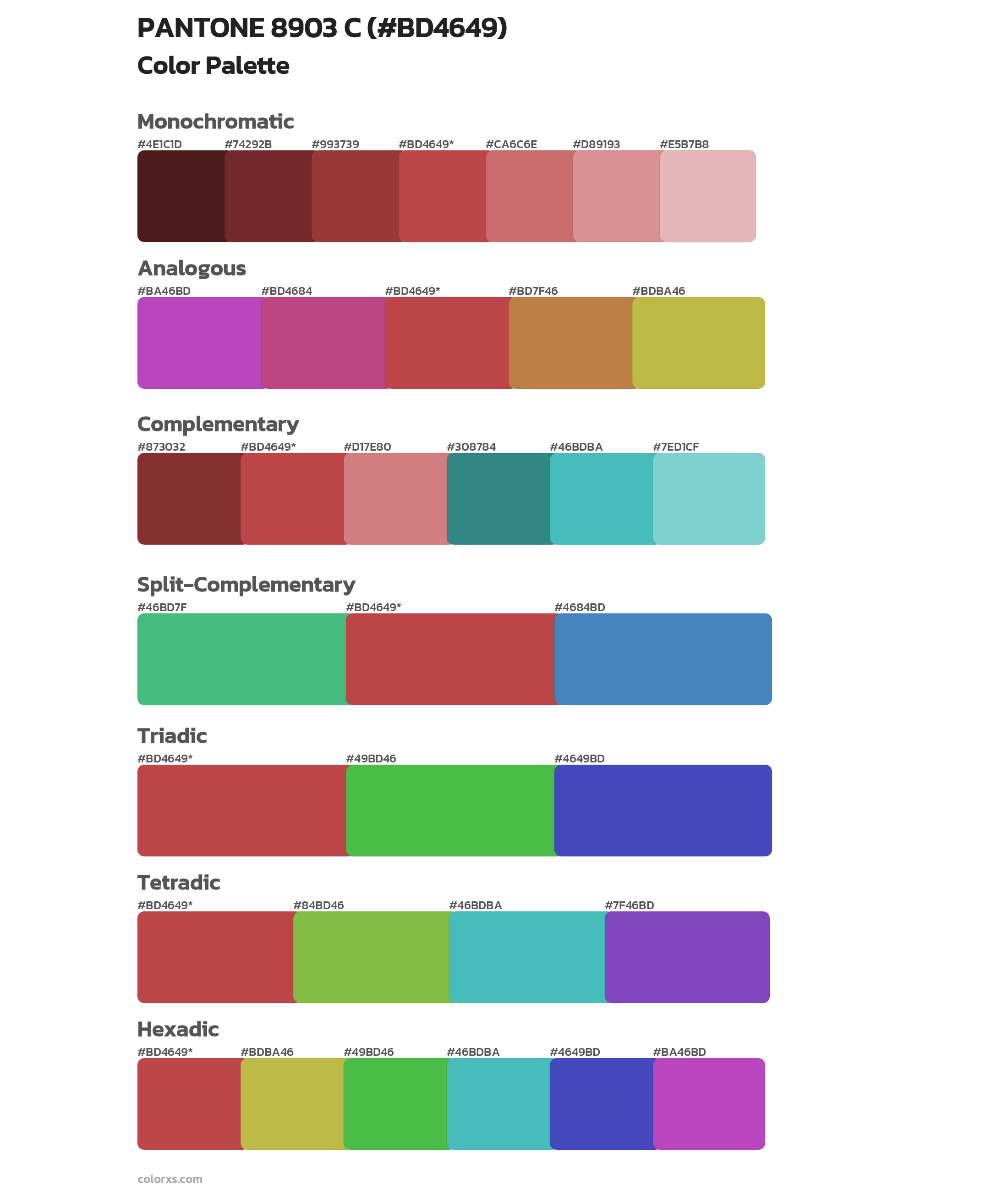 PANTONE 8903 C Color Scheme Palettes