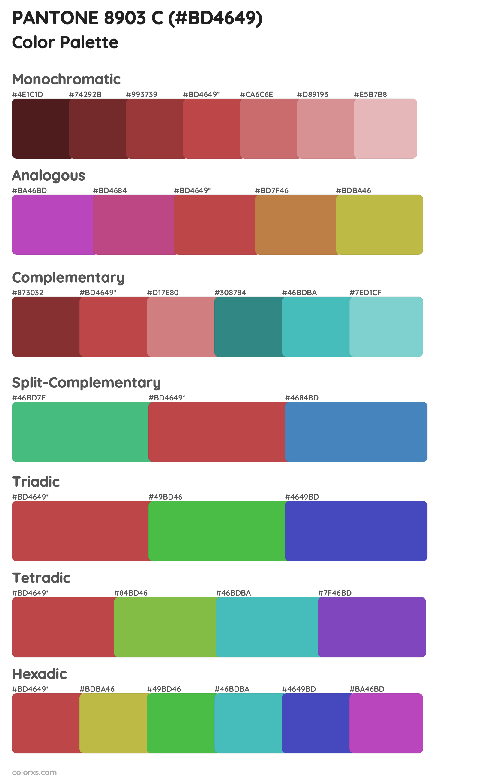 PANTONE 8903 C Color Scheme Palettes