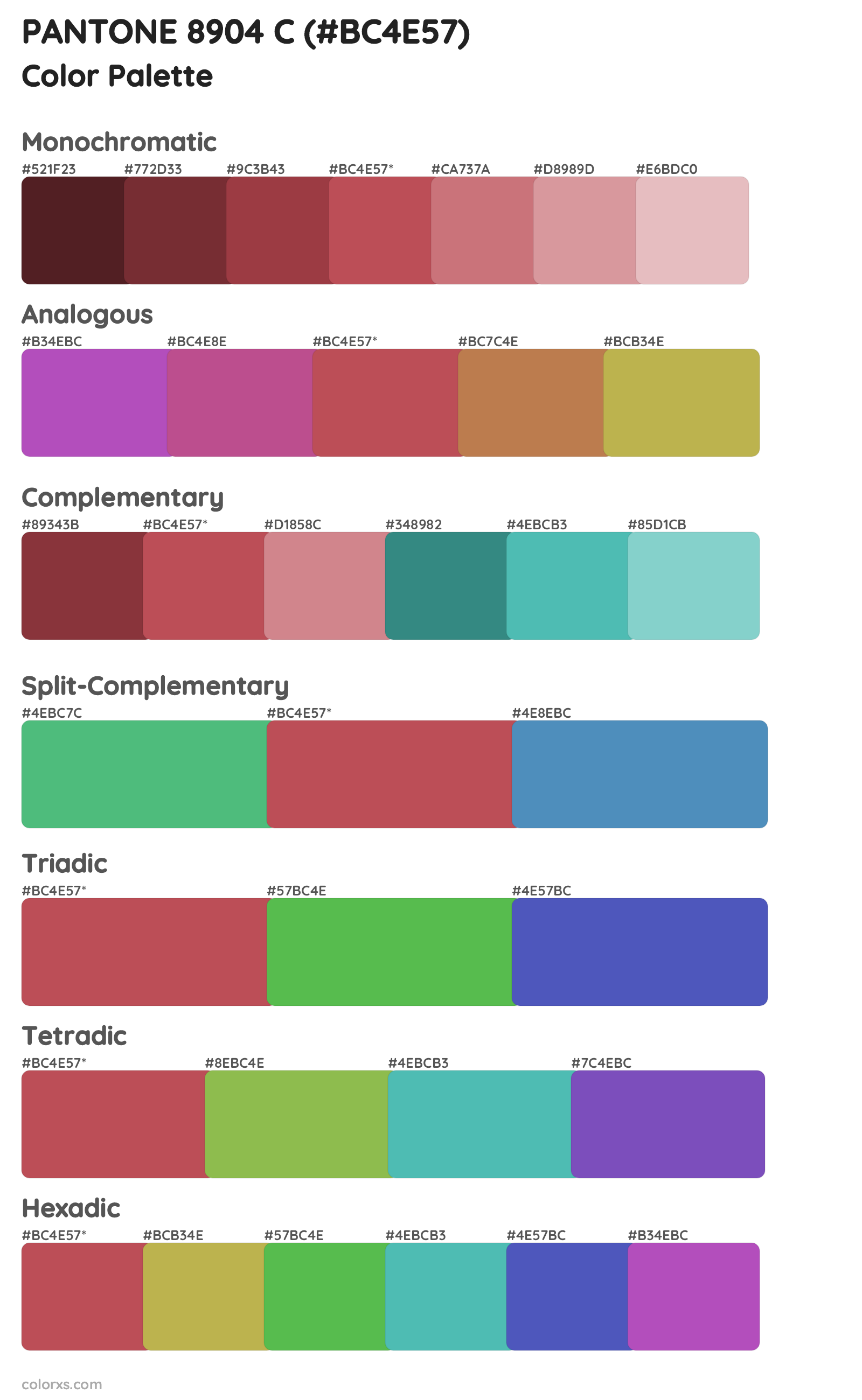 PANTONE 8904 C Color Scheme Palettes