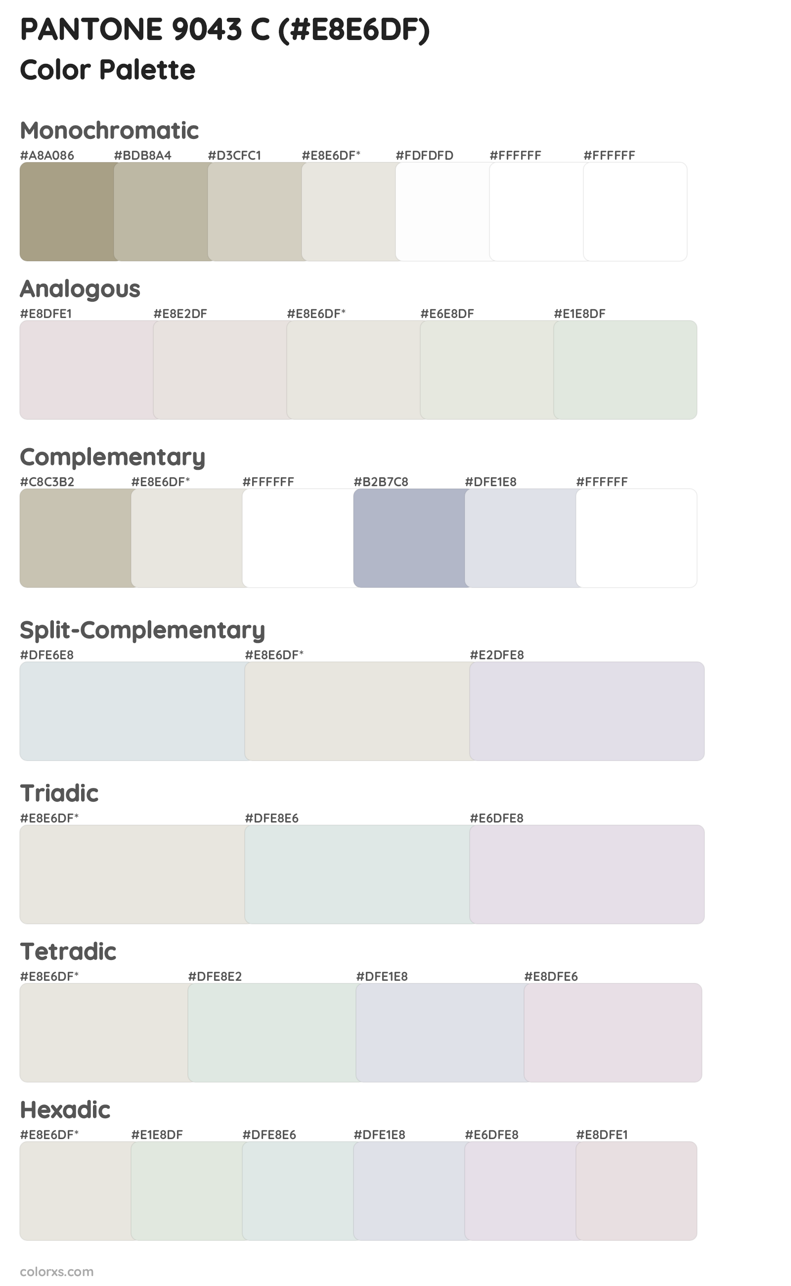 PANTONE 9043 C Color Scheme Palettes