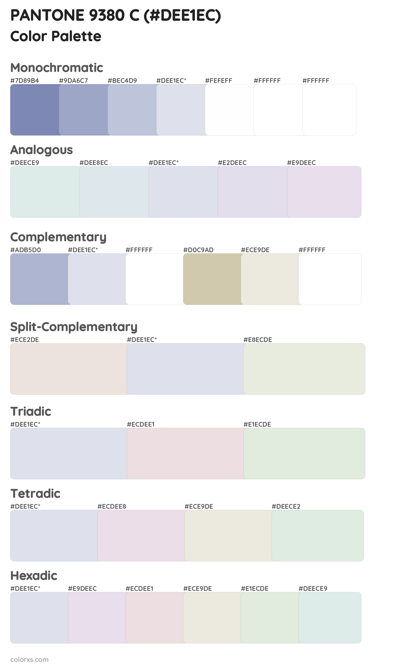 PANTONE 9380 C Color Scheme Palettes