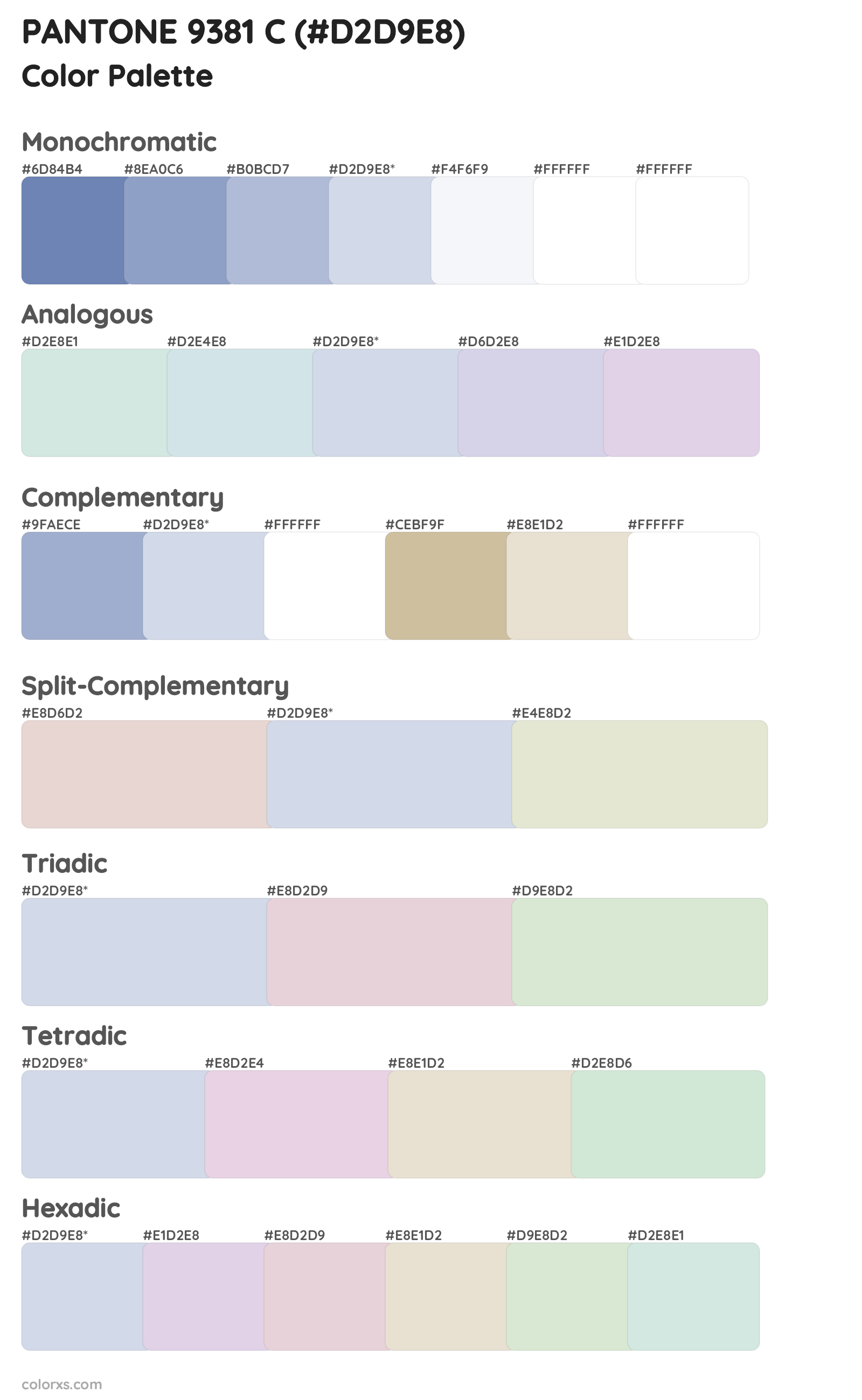 PANTONE 9381 C Color Scheme Palettes