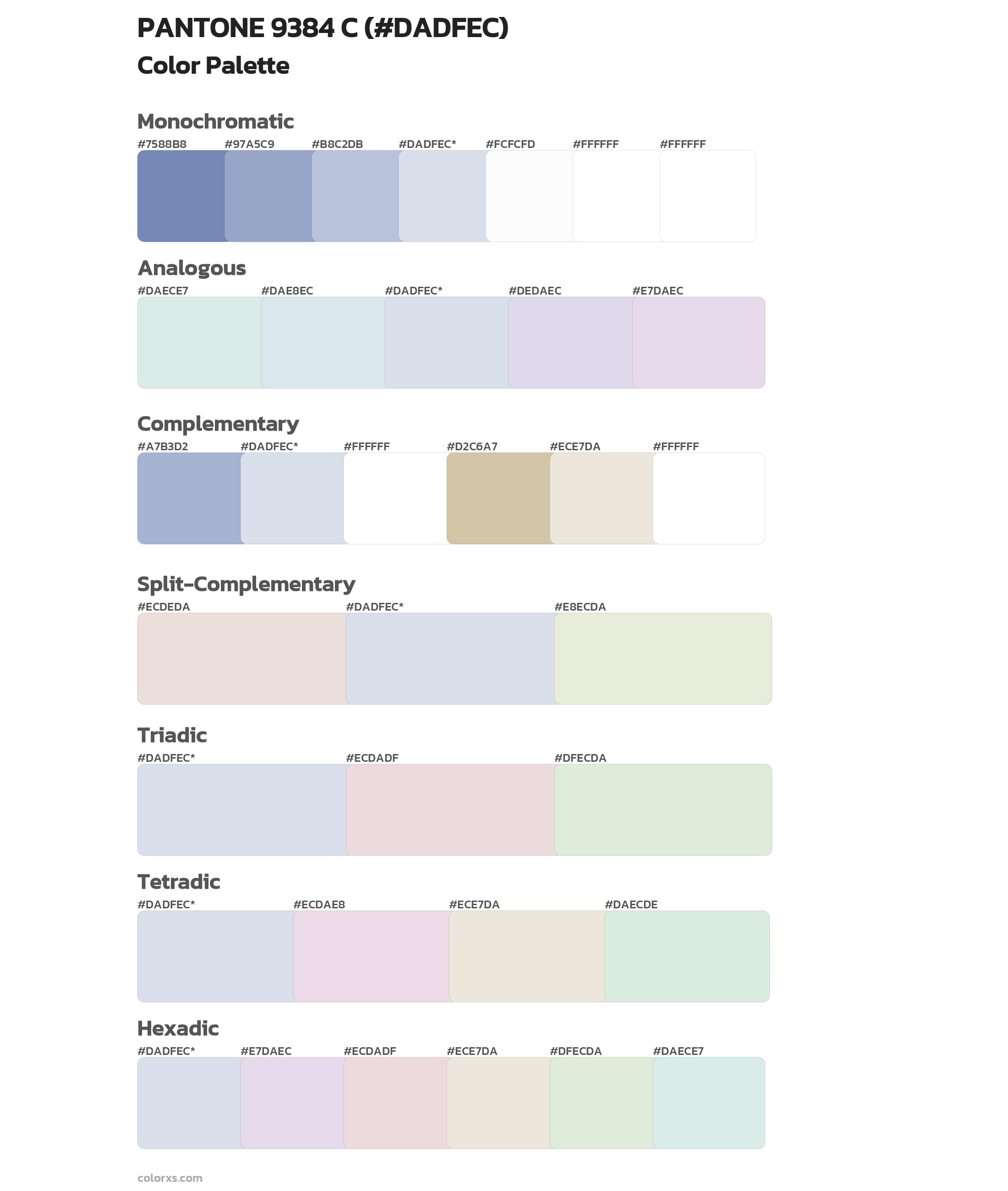 PANTONE 9384 C Color Scheme Palettes