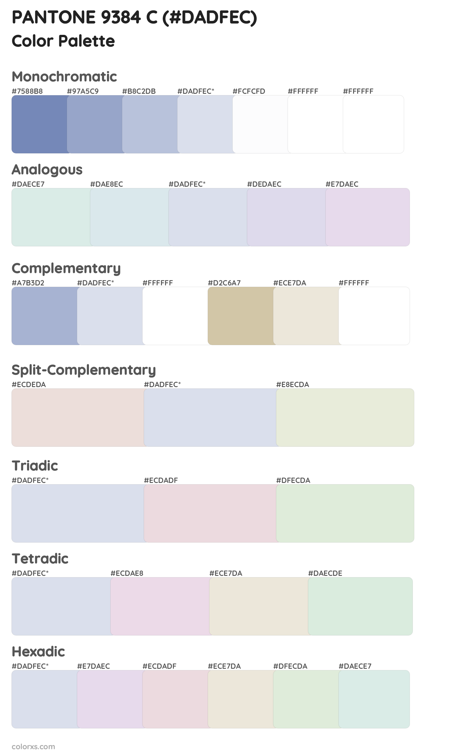 PANTONE 9384 C Color Scheme Palettes