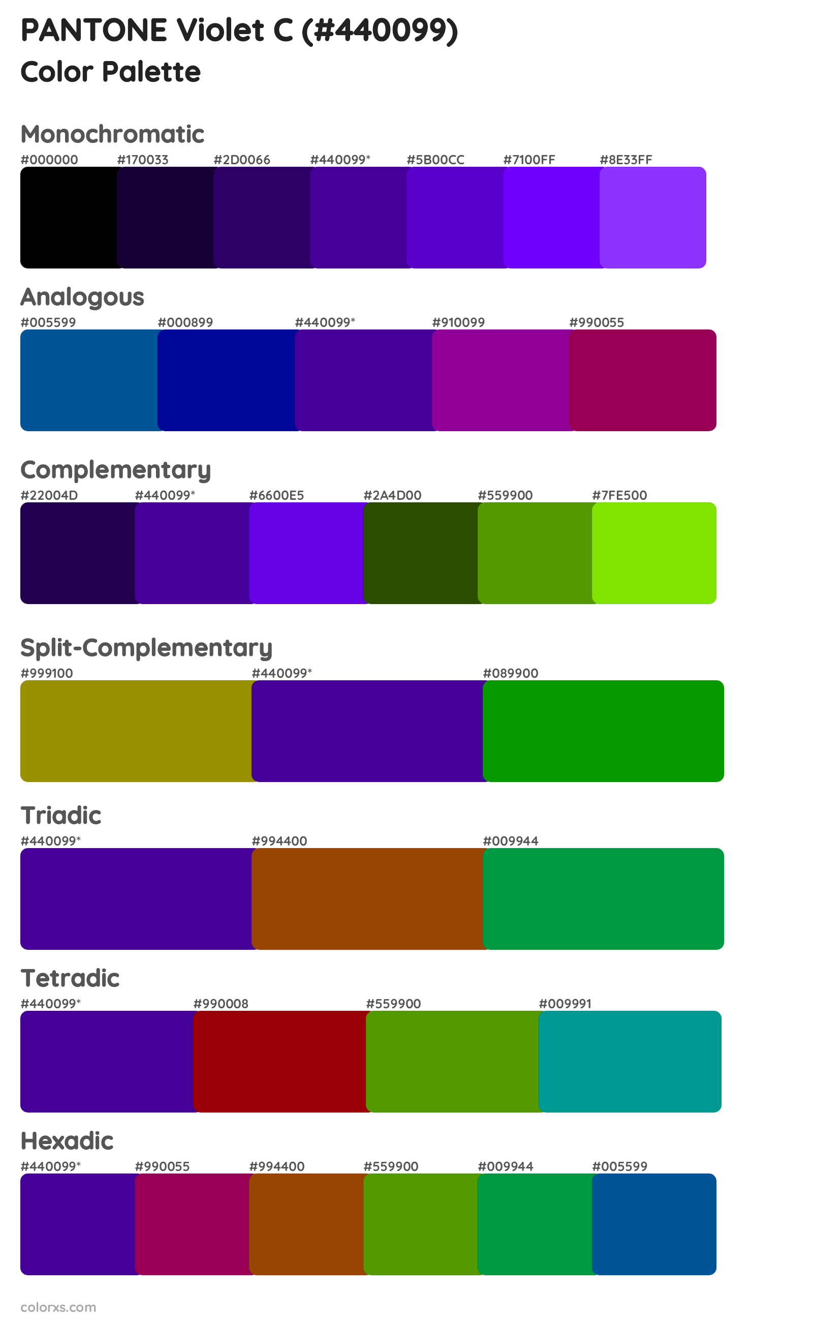 PANTONE Violet C Color Scheme Palettes