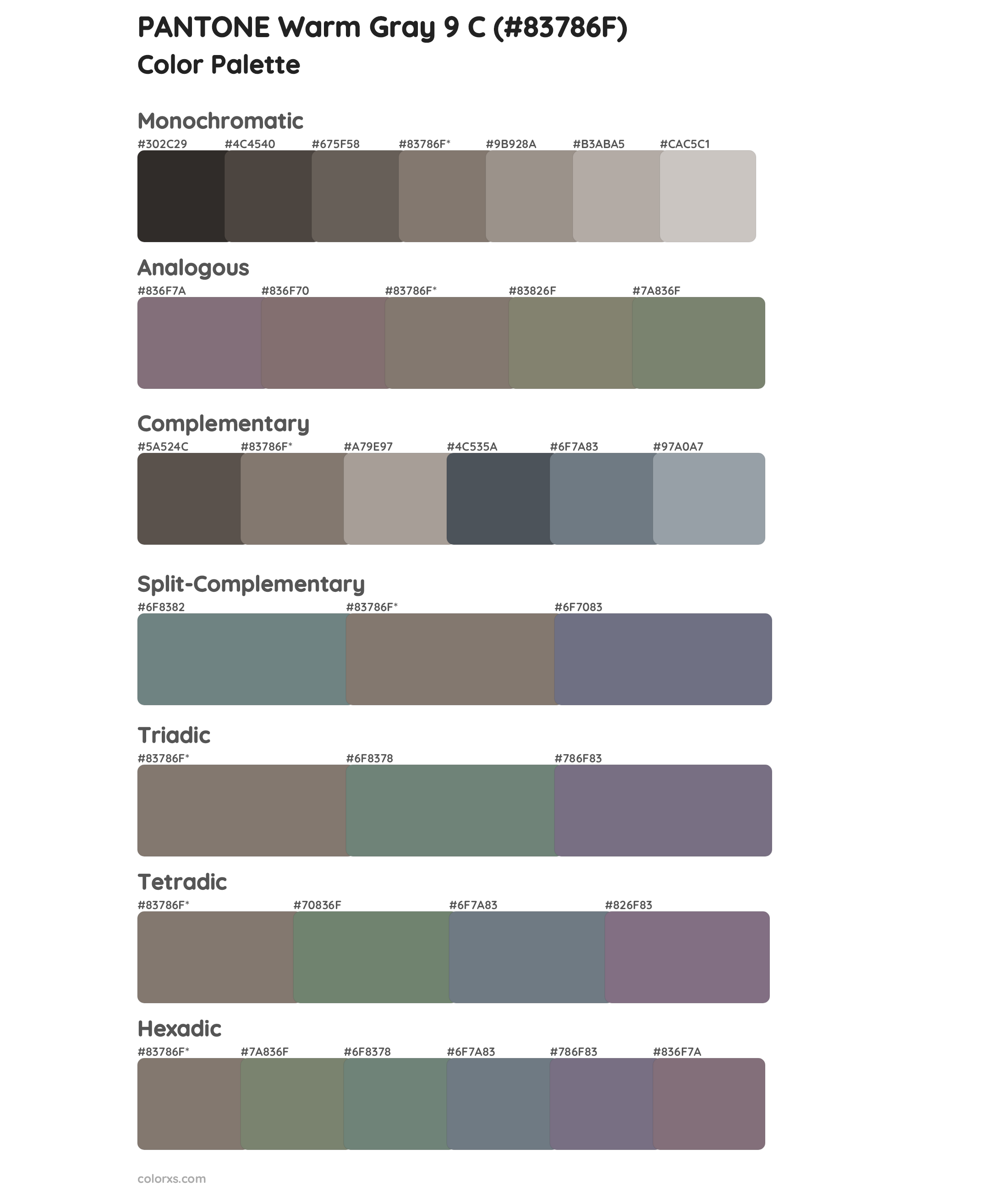 Pantone Warm Gray 9 C Color Palettes And Color Scheme Combinations