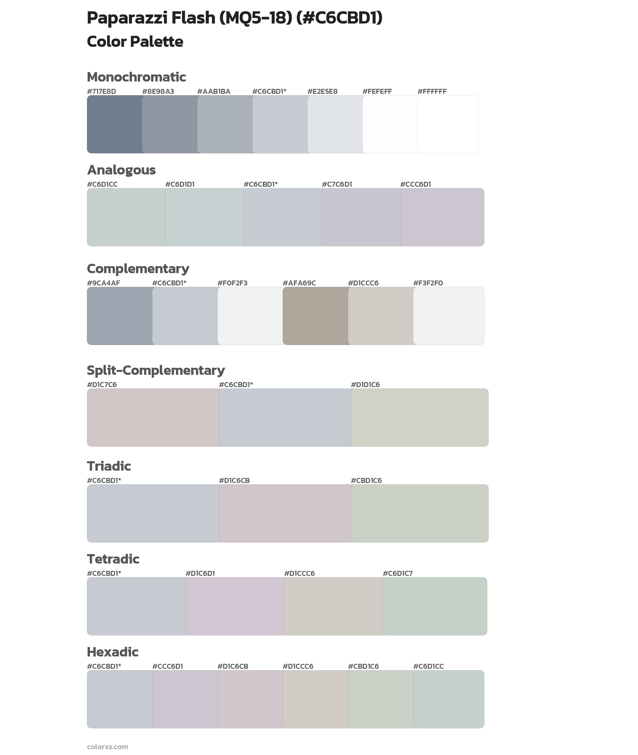Paparazzi Flash (MQ5-18) Color Scheme Palettes