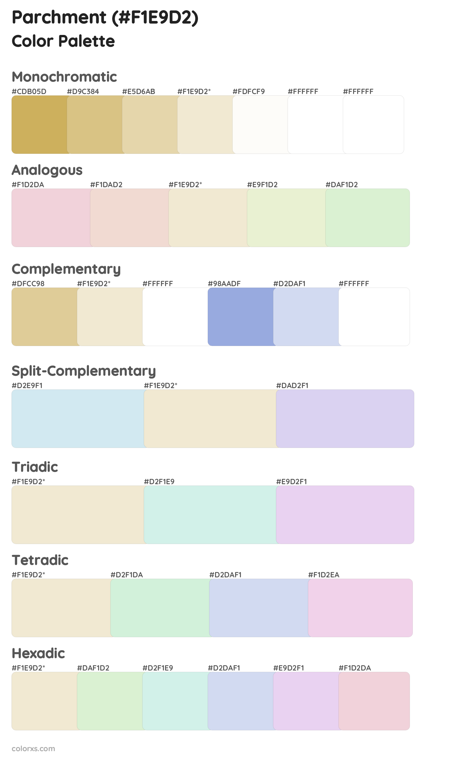 Parchment Color Scheme Palettes