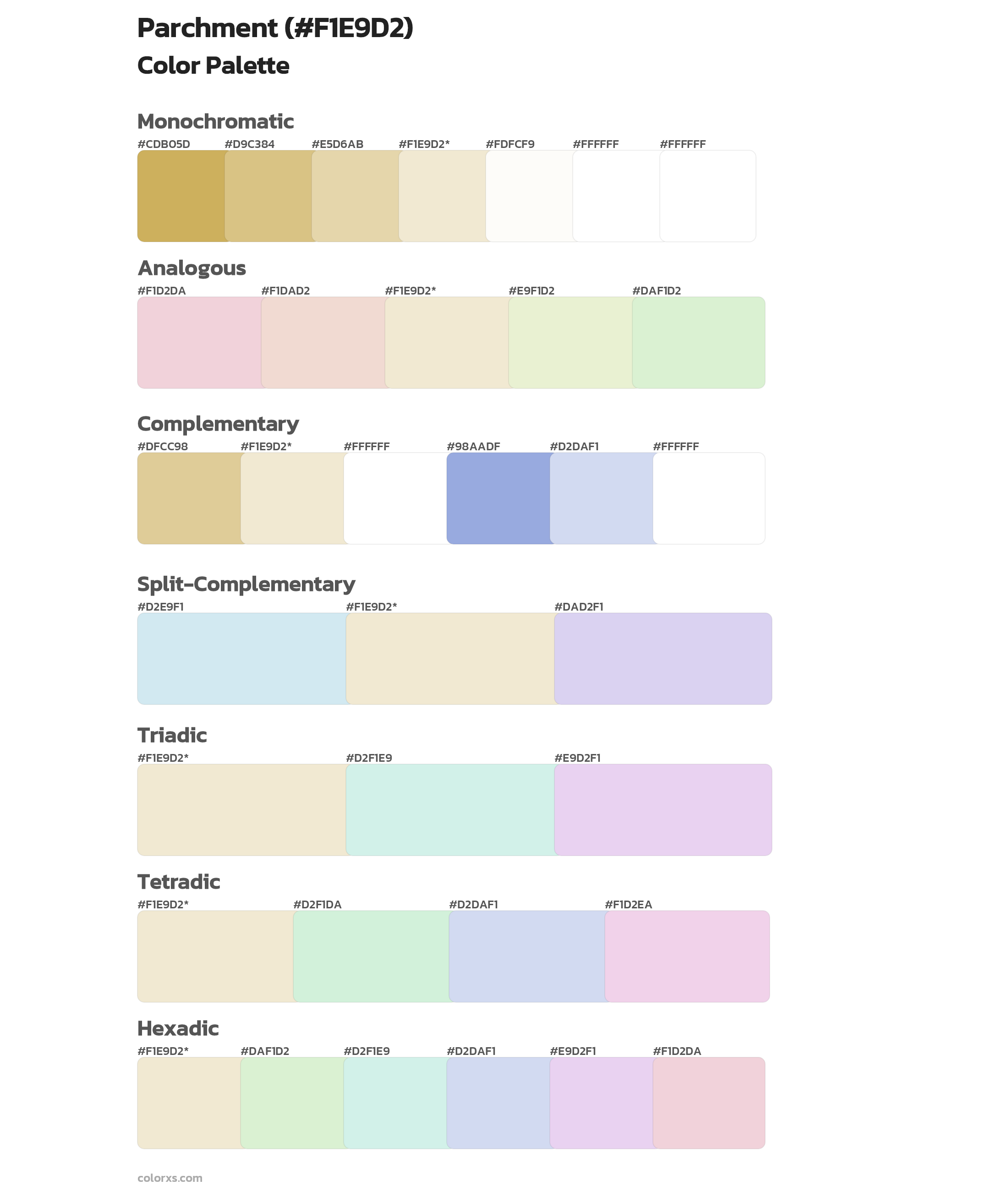 Parchment Color Scheme Palettes