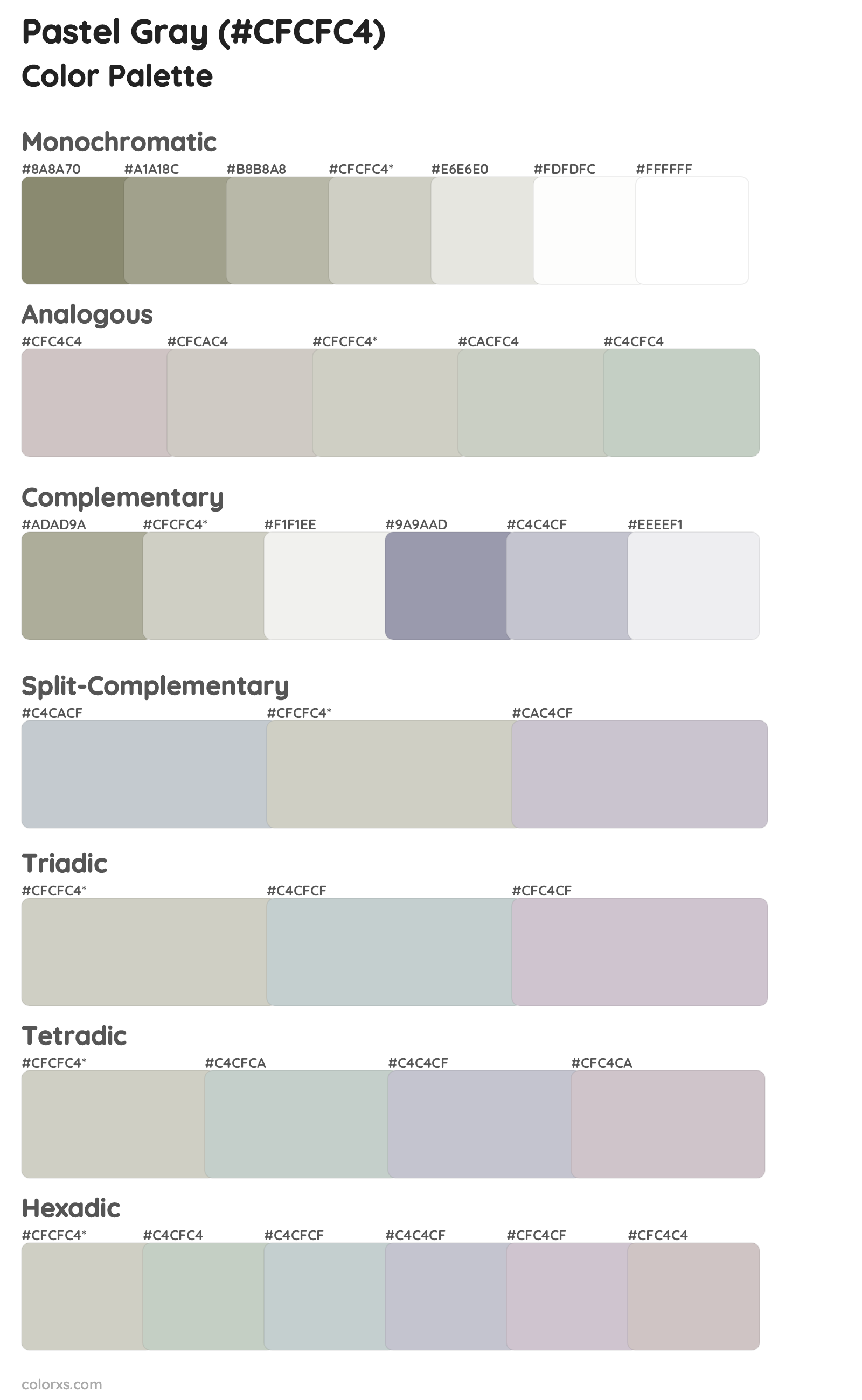 Pastel Gray Color Scheme Palettes