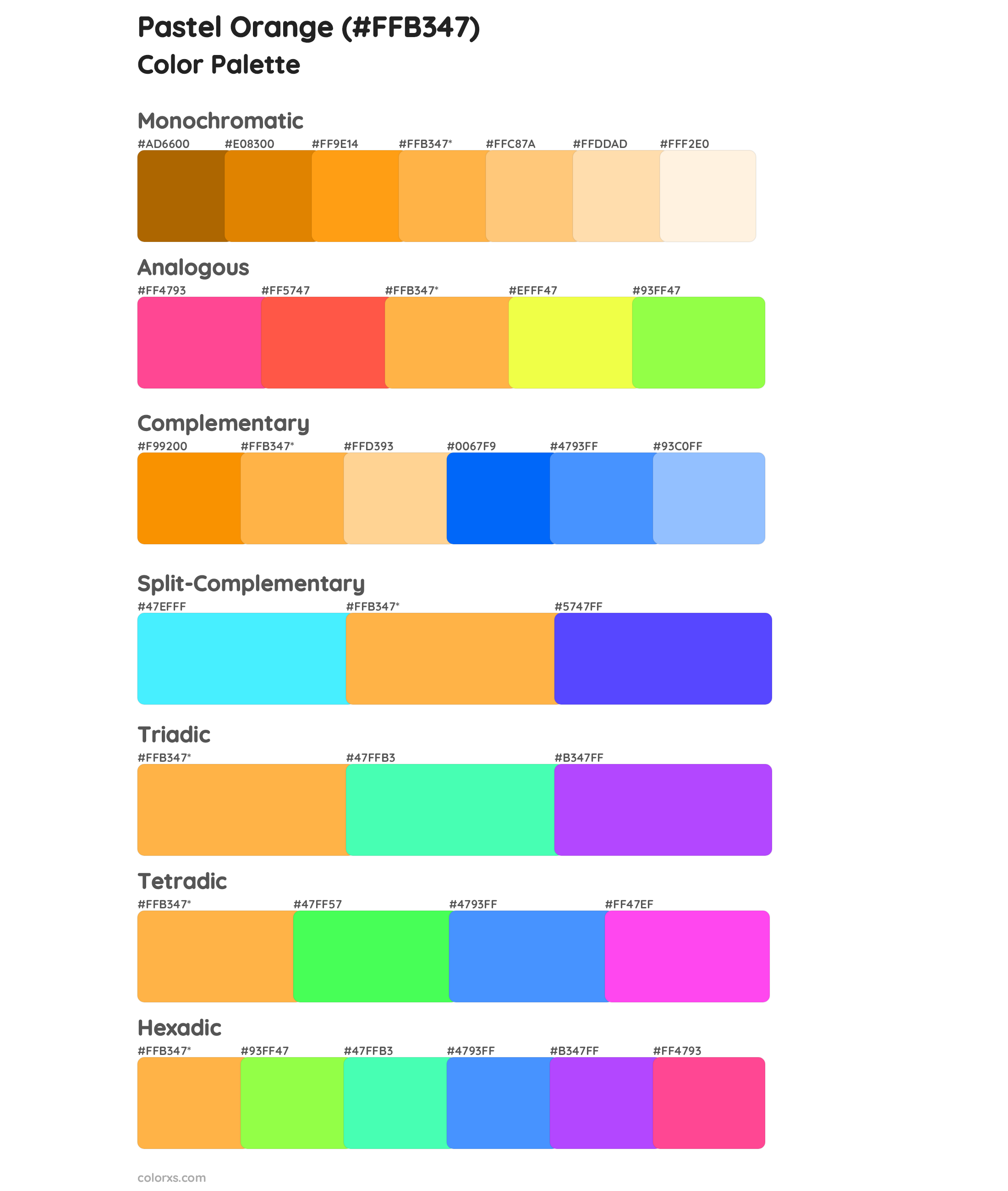 Pastel Orange Color Scheme Palettes