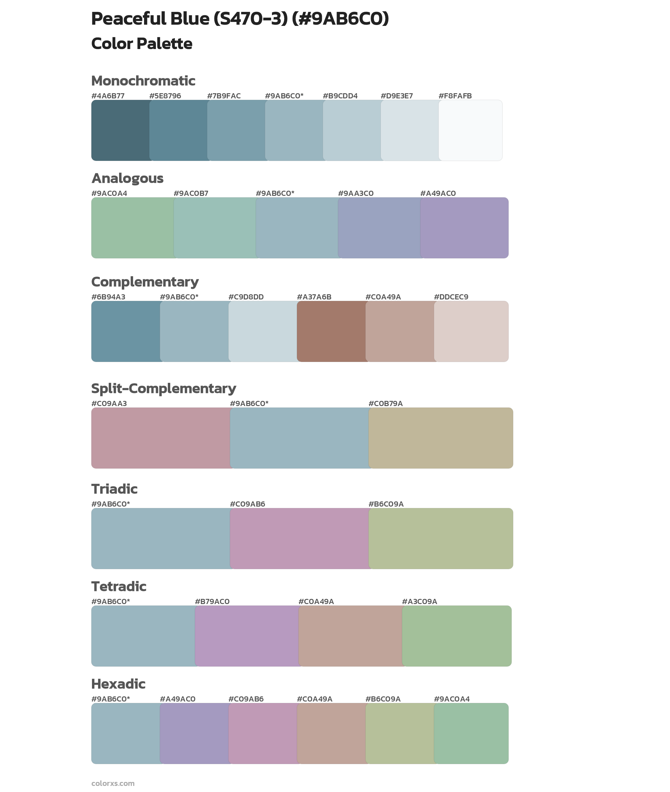 Peaceful Blue (S470-3) Color Scheme Palettes