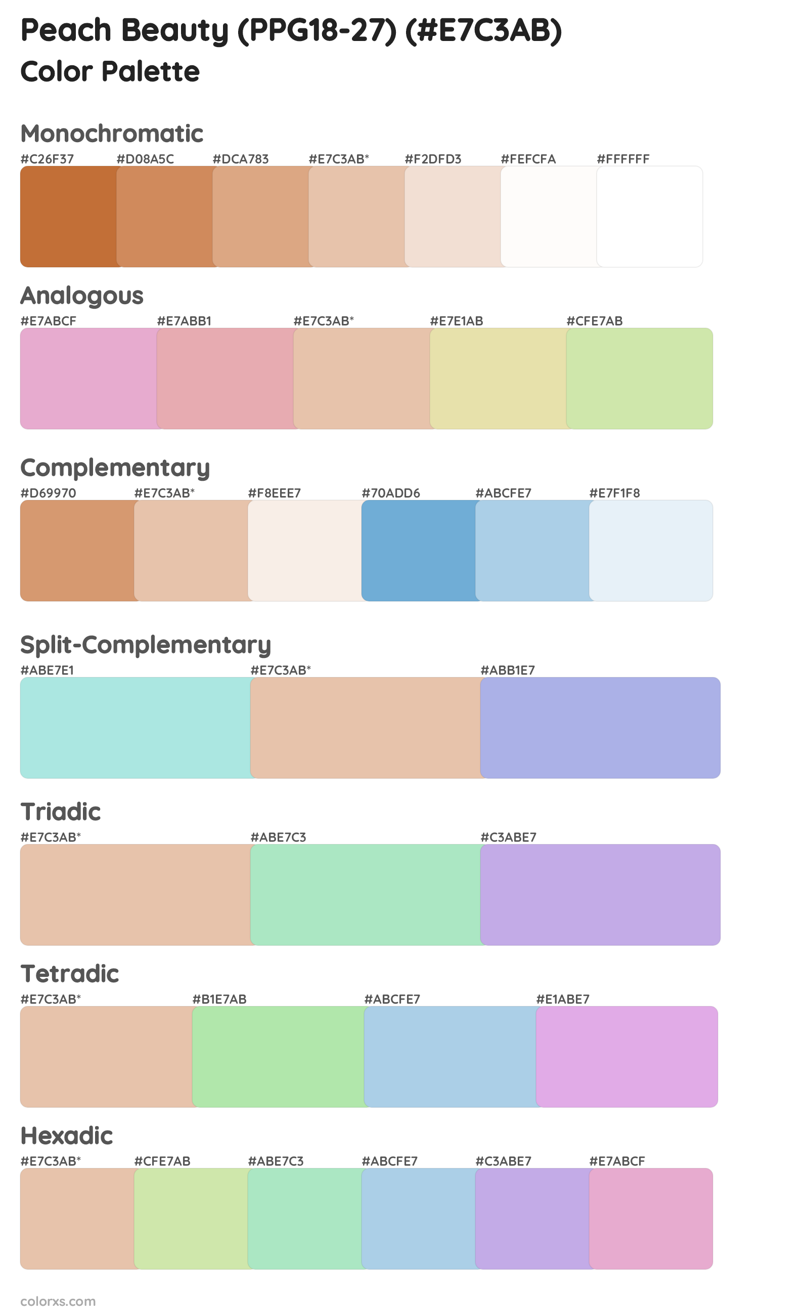 Peach Beauty (PPG18-27) Color Scheme Palettes