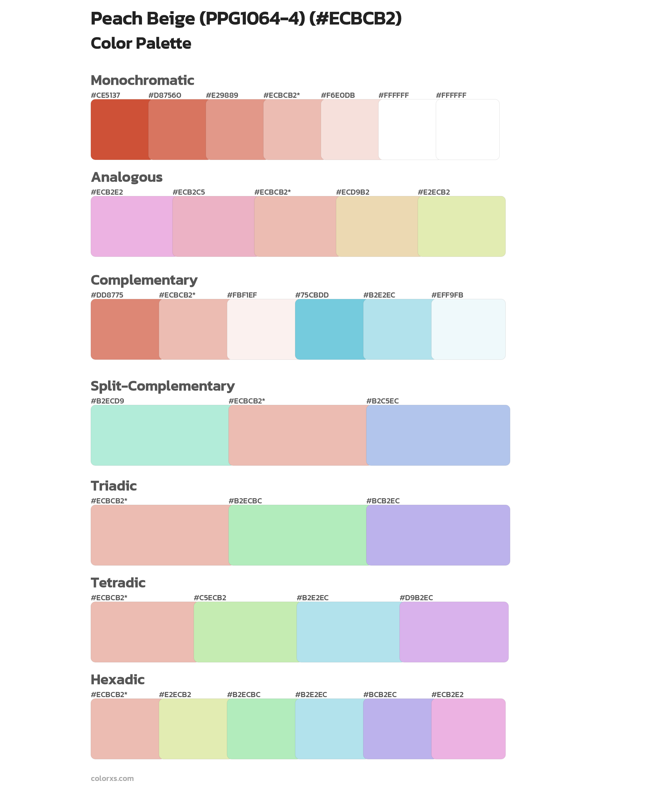 Peach Beige (PPG1064-4) Color Scheme Palettes