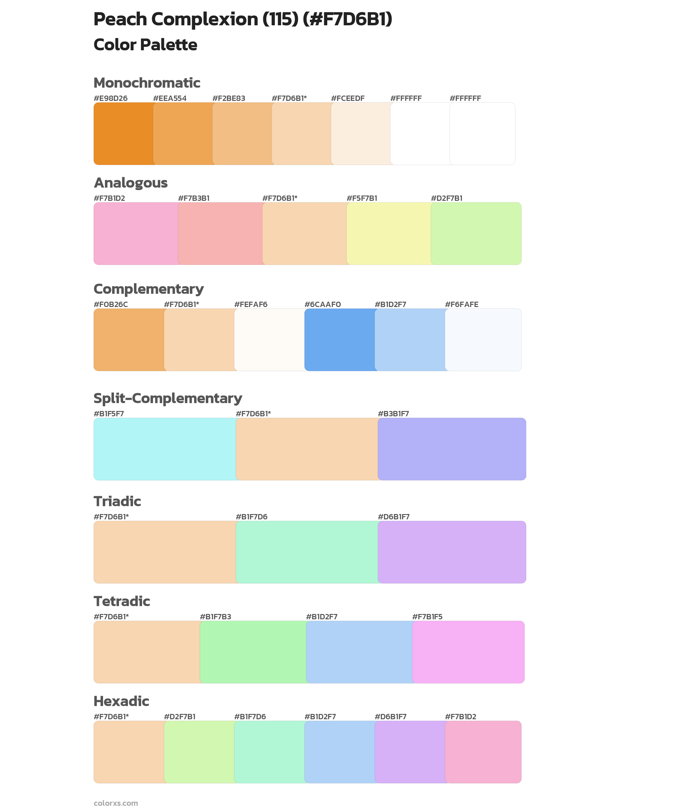 Peach Complexion (115) Color Scheme Palettes