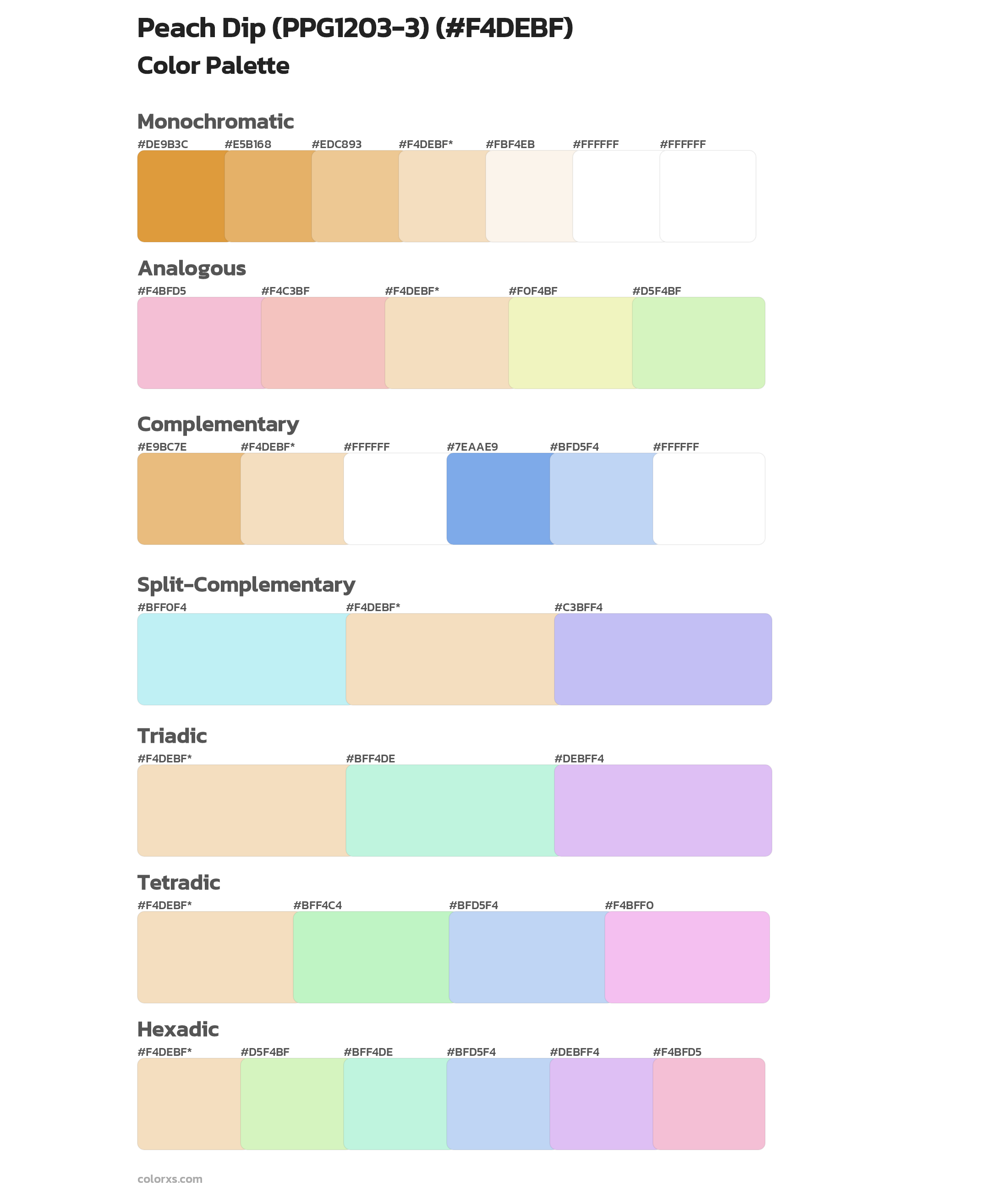 Peach Dip (PPG1203-3) Color Scheme Palettes