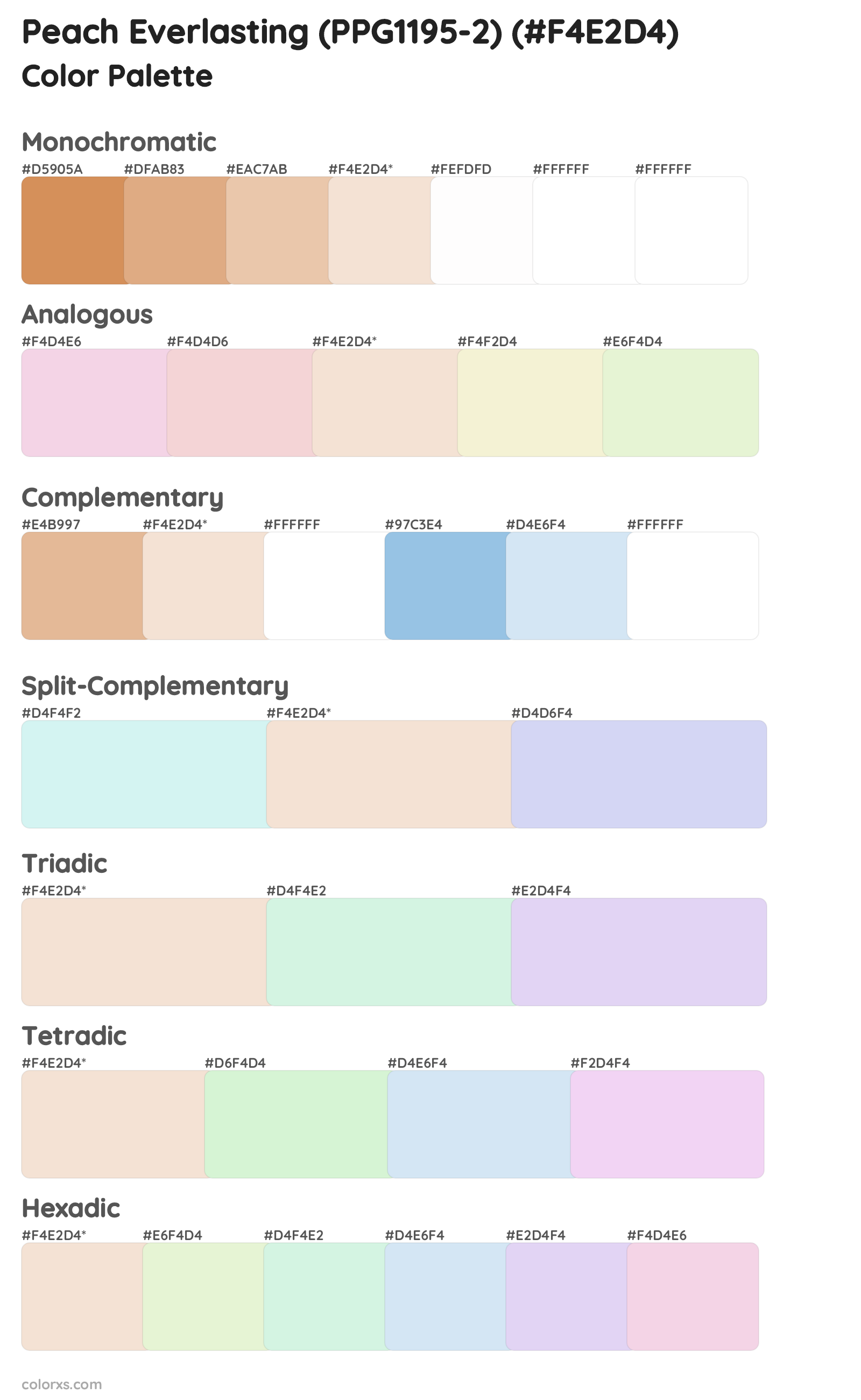 Peach Everlasting (PPG1195-2) Color Scheme Palettes