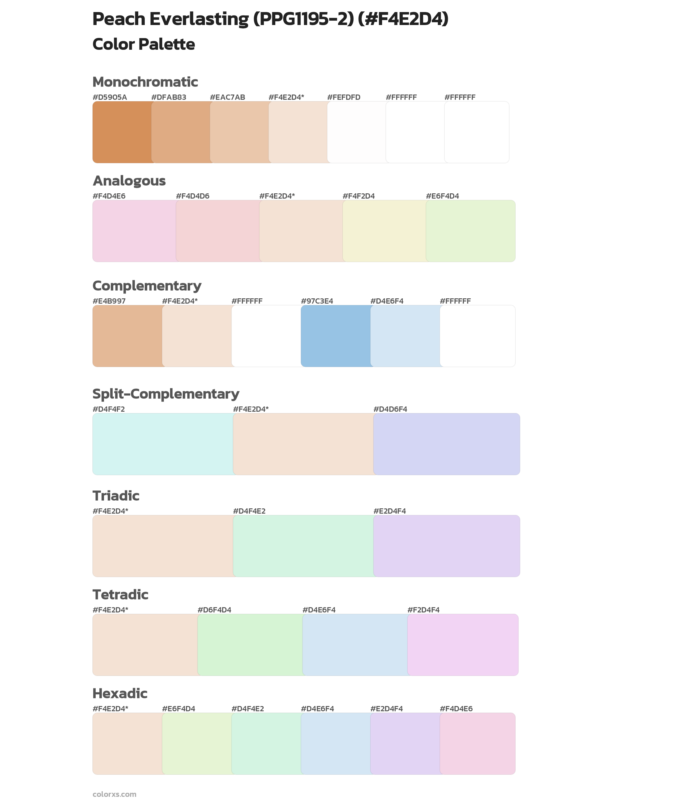 Peach Everlasting (PPG1195-2) Color Scheme Palettes