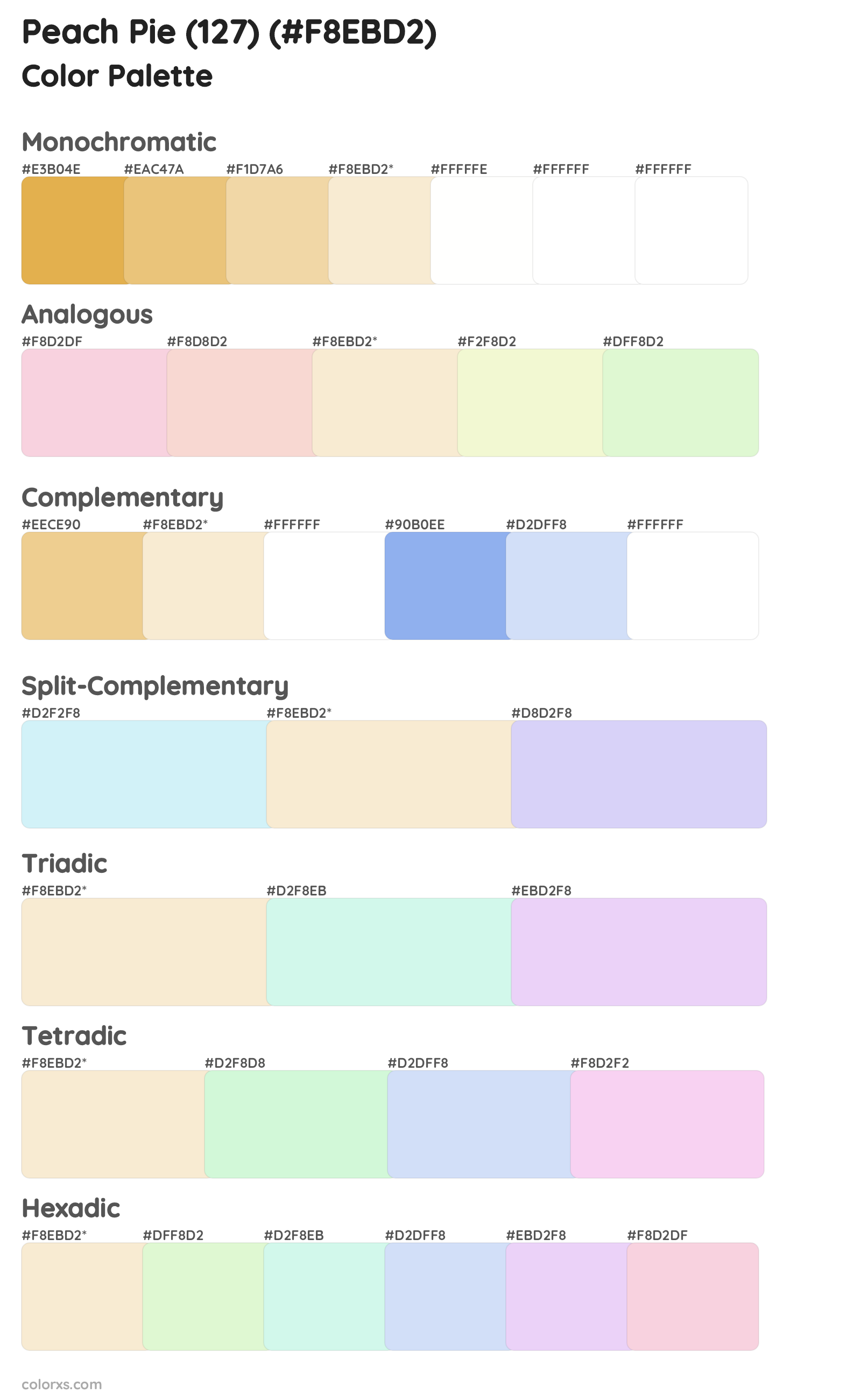 Peach Pie (127) Color Scheme Palettes
