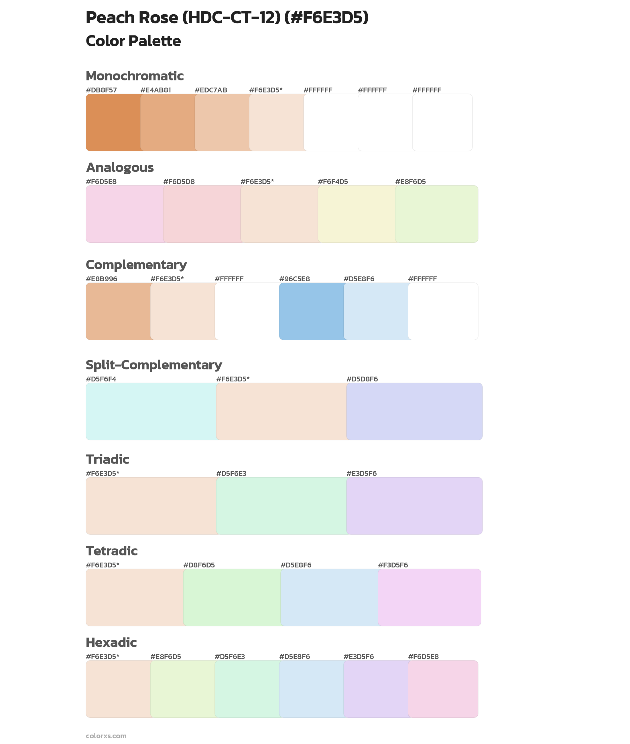 Peach Rose (HDC-CT-12) Color Scheme Palettes